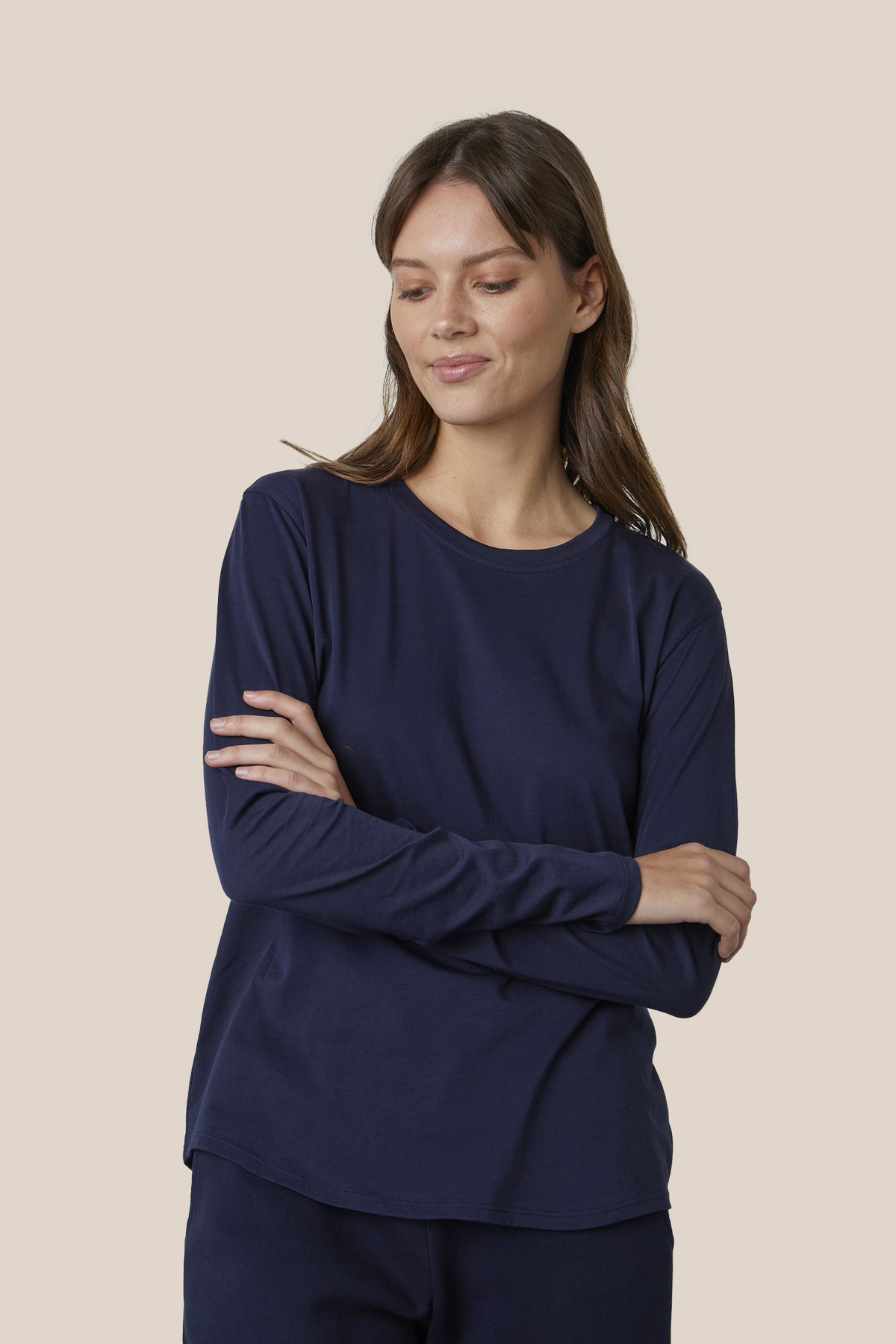 DANIELA WHISPER COTTON T-SHIRT IN NAVY