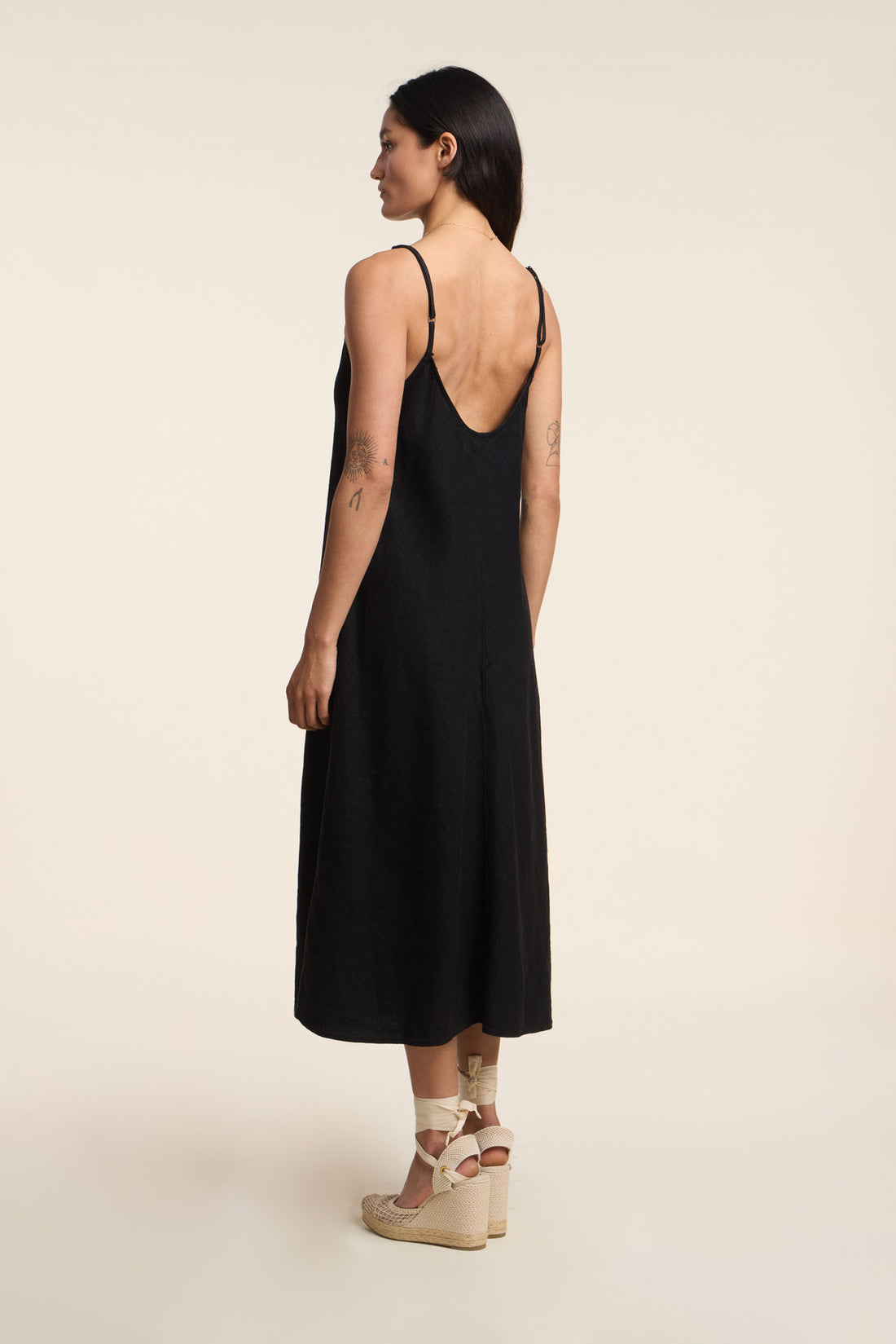 RETA LINEN DRESS IN BLACK