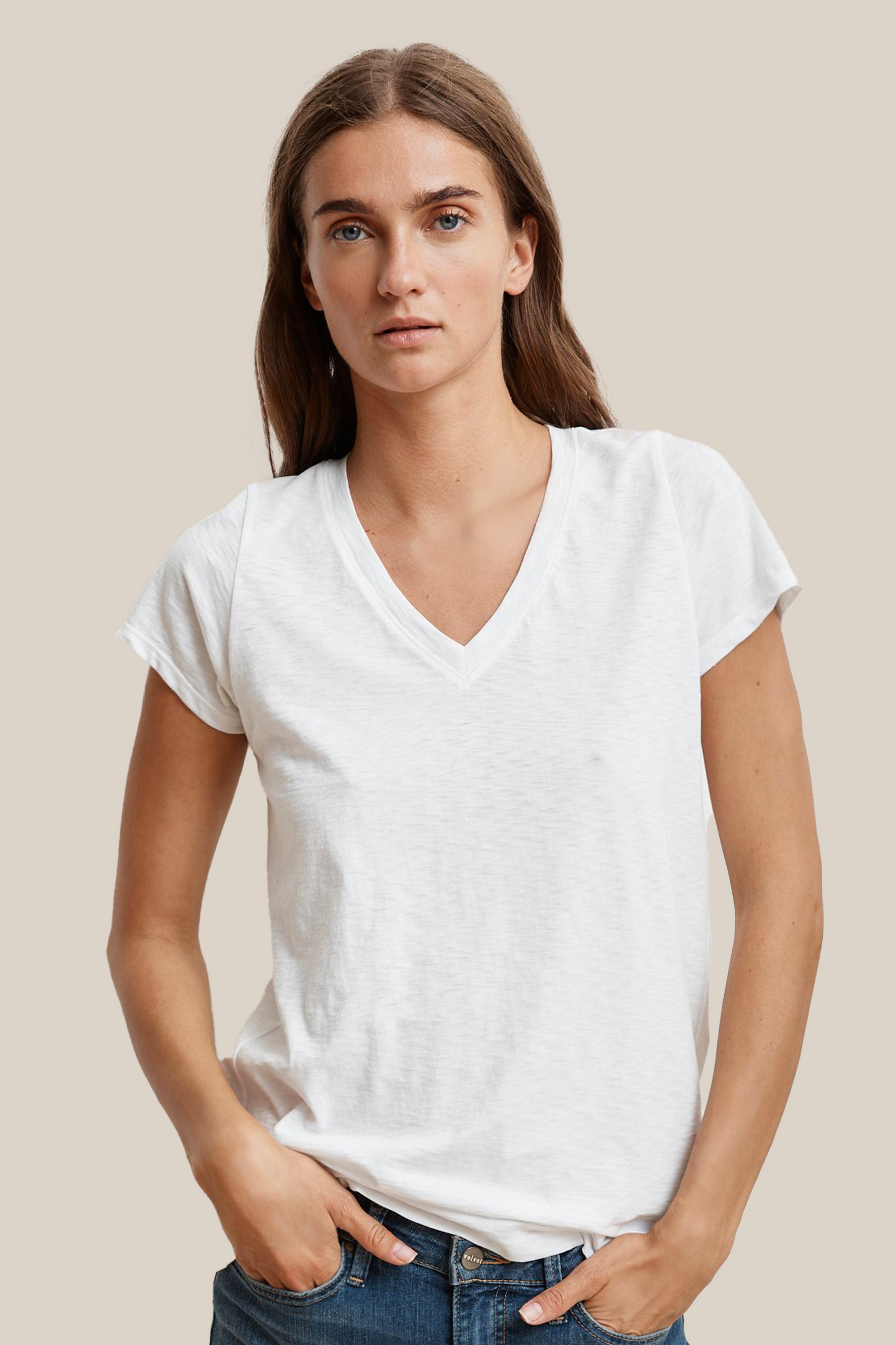 JILL COTTON SLUB T-SHIRT IN WHITE