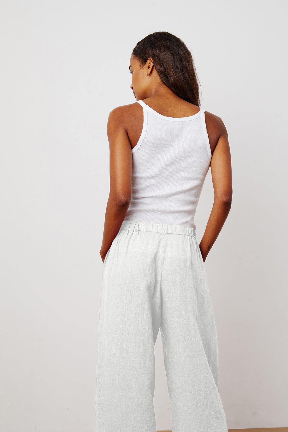 LOLA LINEN TROUSERS IN WHITE