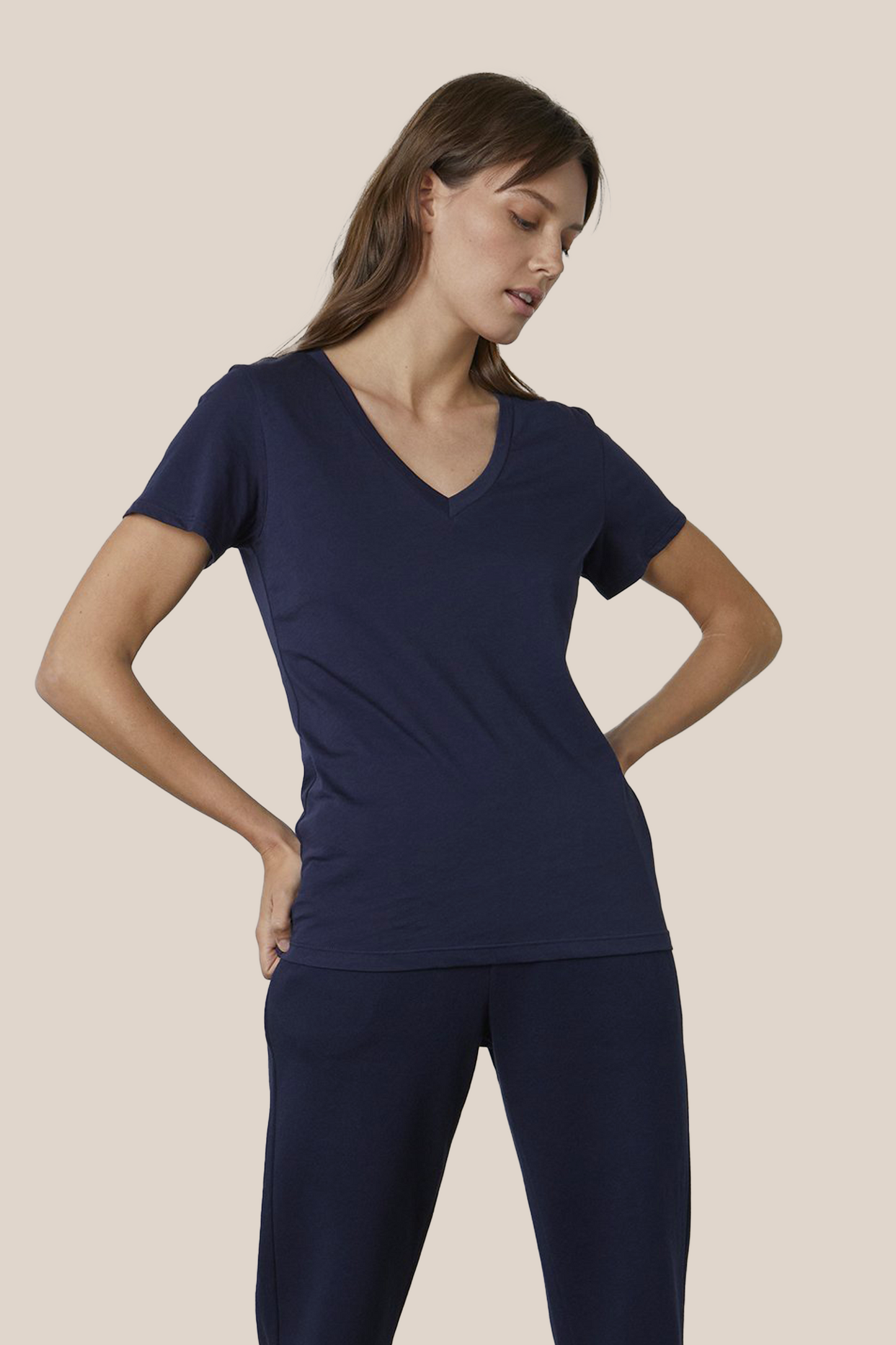 SUSAN WHISPER COTTON T-SHIRT IN NAVY