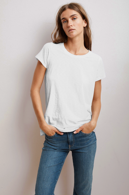 TRESSA COTTON SLUB T-SHIRT IN WHITE
