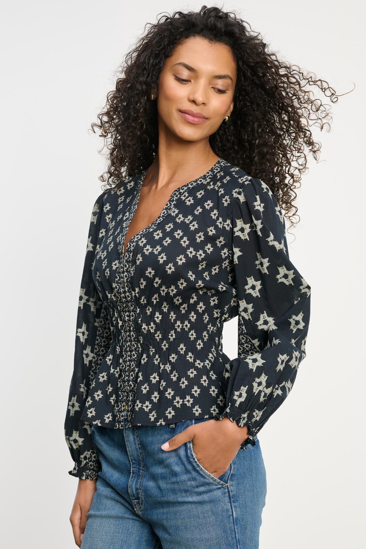 CHARLOTTE TOP IN MIDNIGHT