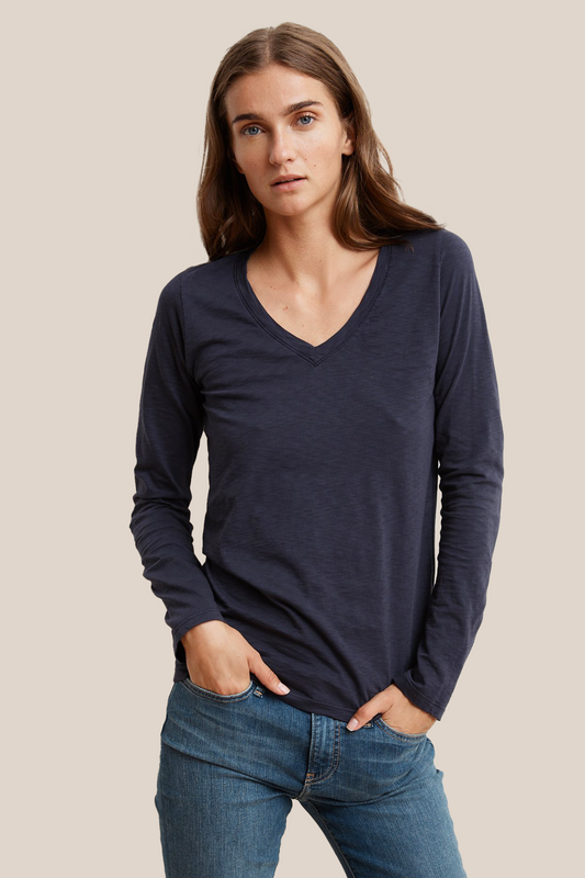 BRIDGET CITY COTTON SLUB T-SHIRT IN INK