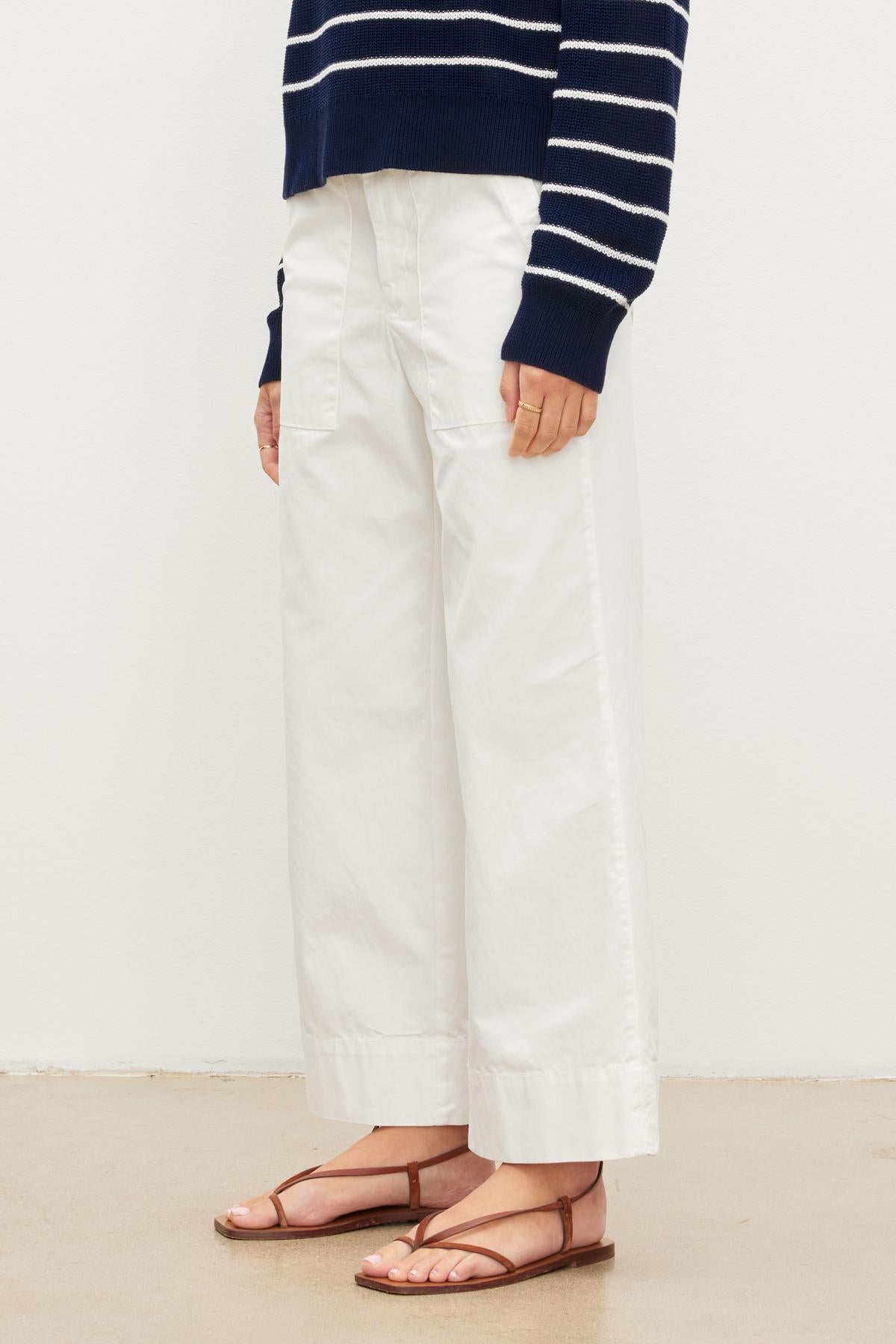 MYA COTTON CANVAS TROUSERS IN SLEET