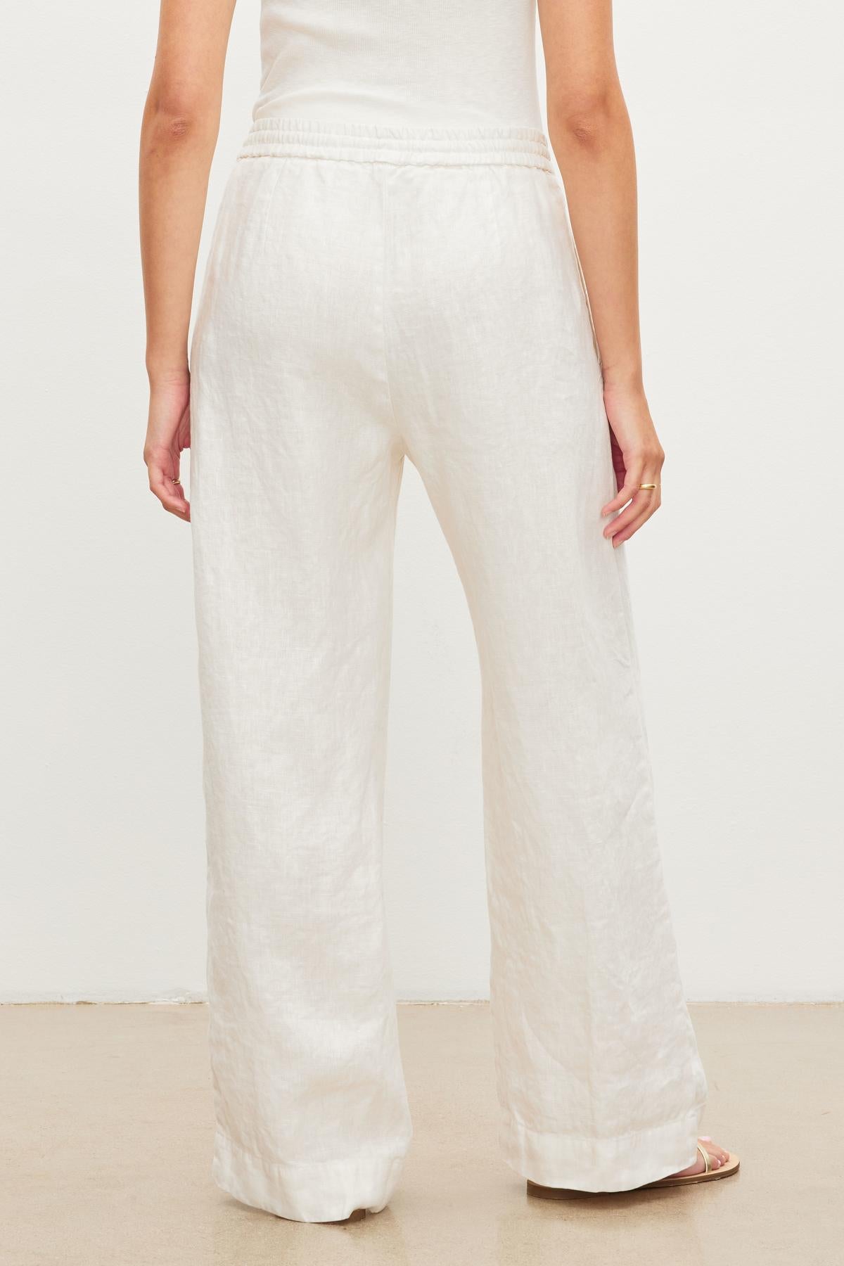 GWYNETH HEAVY LINEN PANT IN BISQUE
