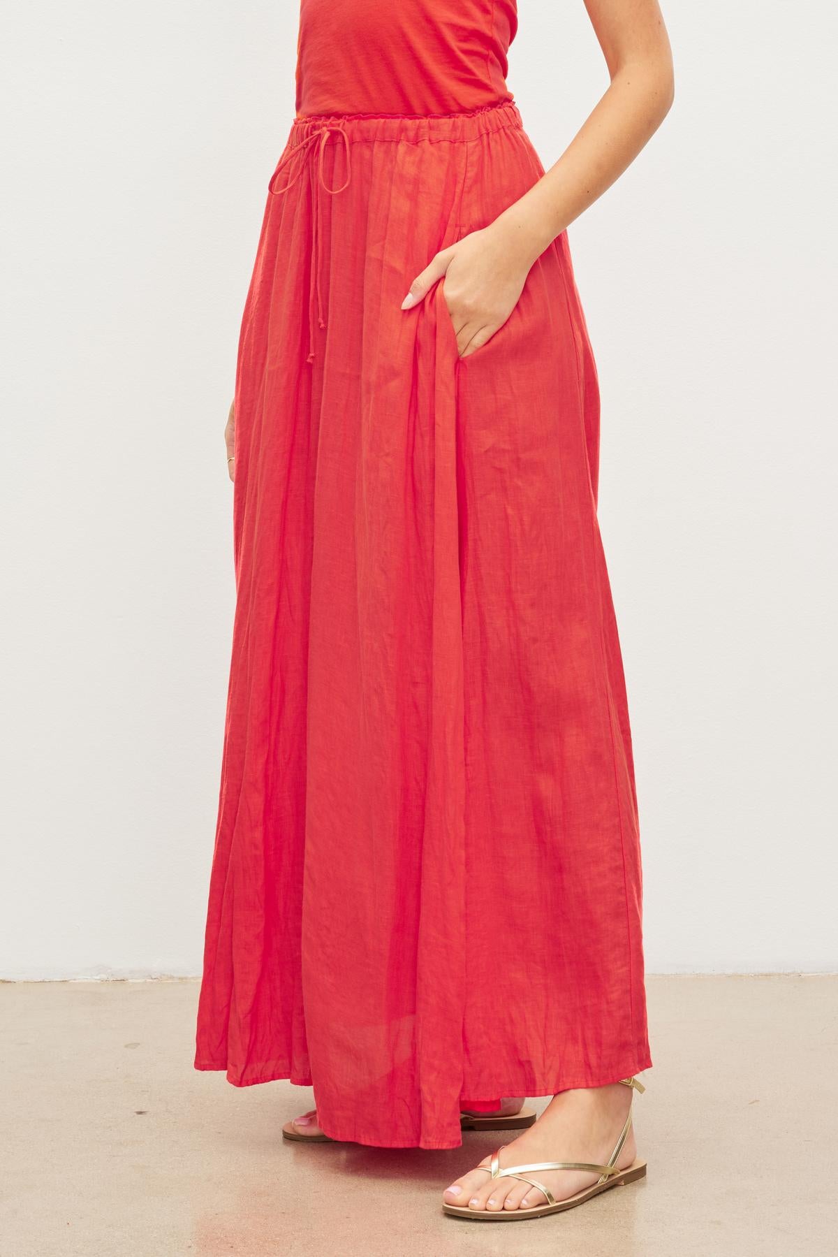 BAILEY LINEN MAXI SKIRT IN KISS