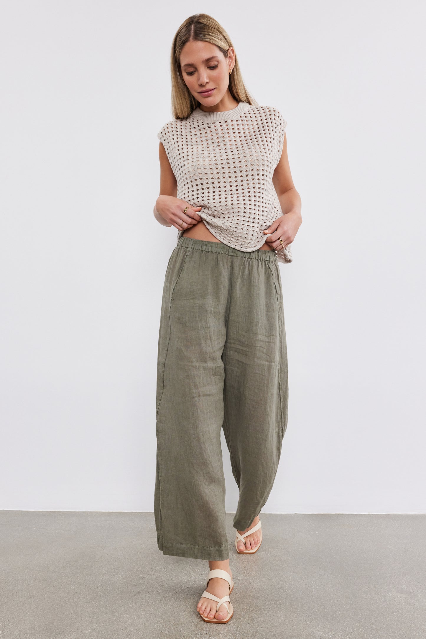 LOLA LINEN TROUSERS IN AXE