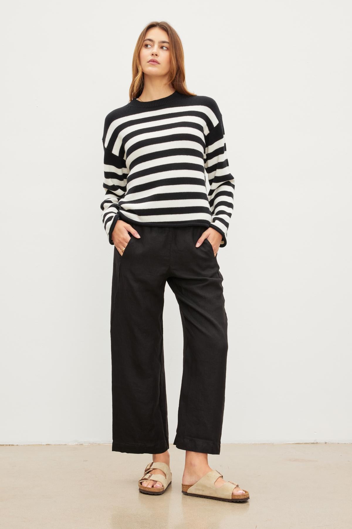 LOLA LINEN TROUSER IN BLACK