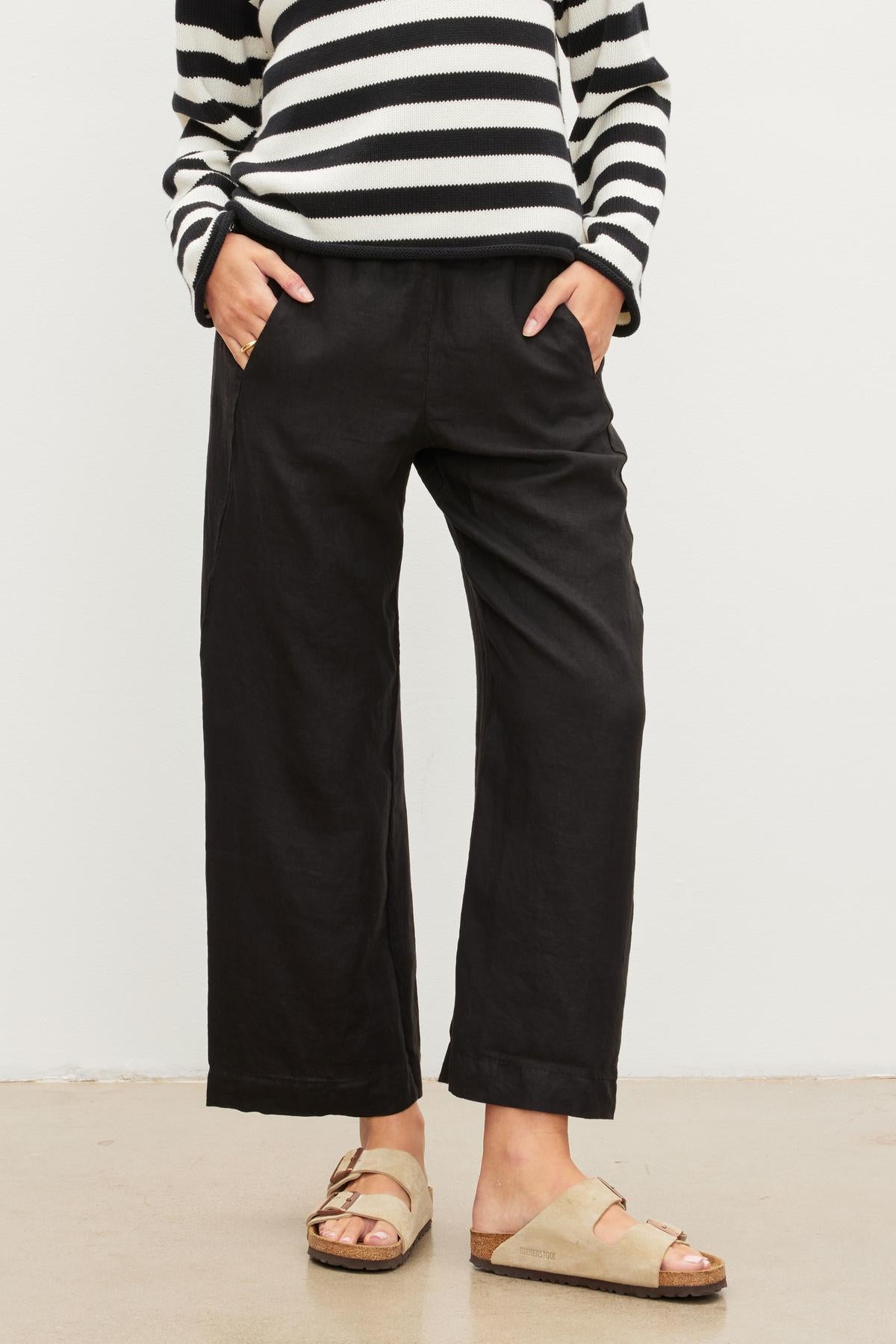 LOLA LINEN TROUSER IN BLACK