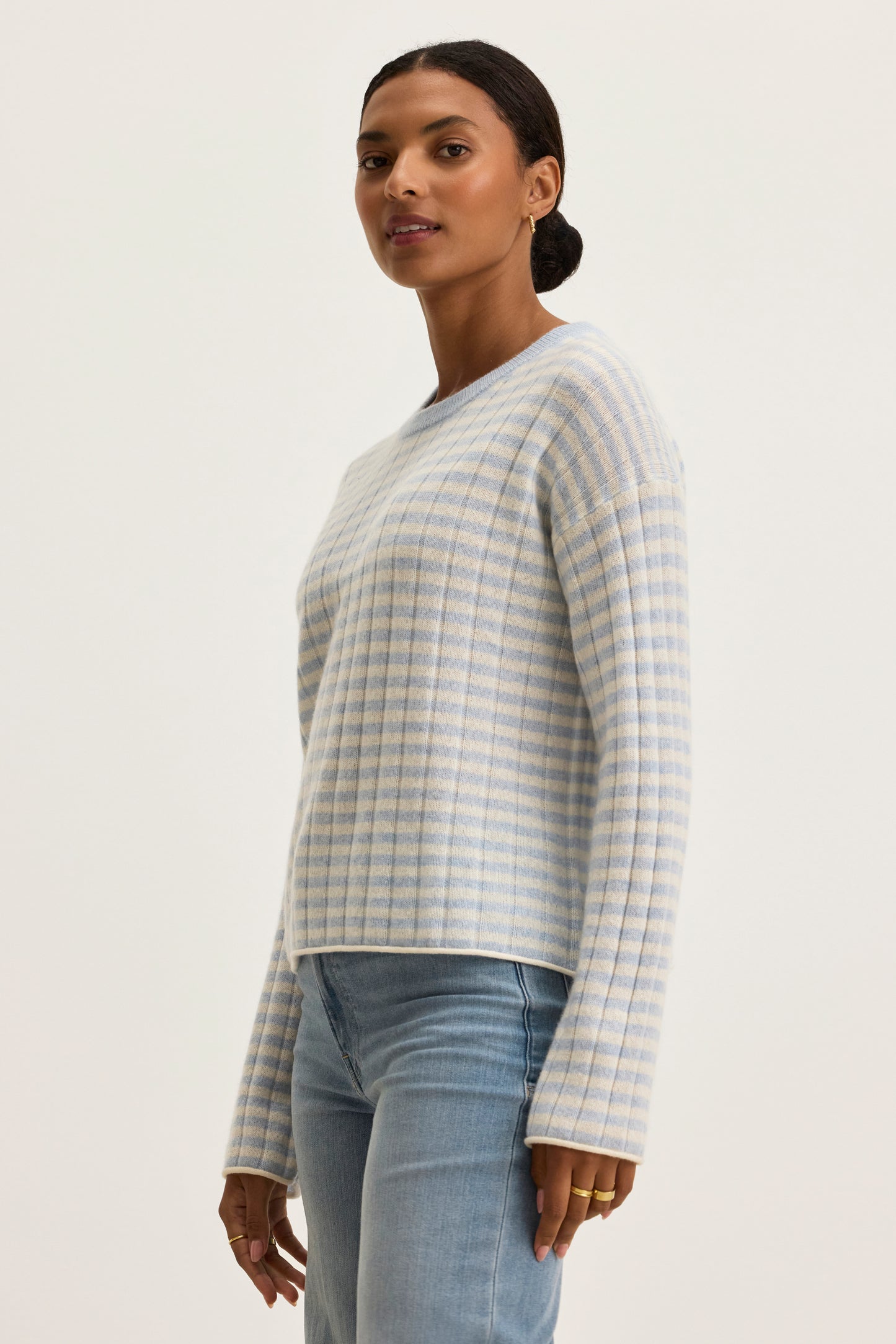 MONICA CASHMERE SWEATER IN ICE