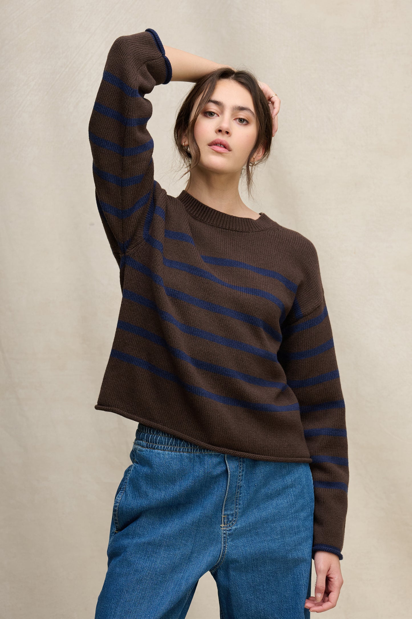 LUCIA SWEATER IN ESPRESSO/MARIN
