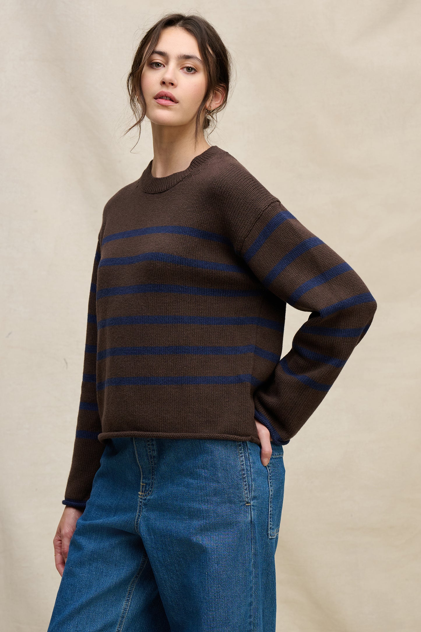 LUCIA SWEATER IN ESPRESSO/MARIN