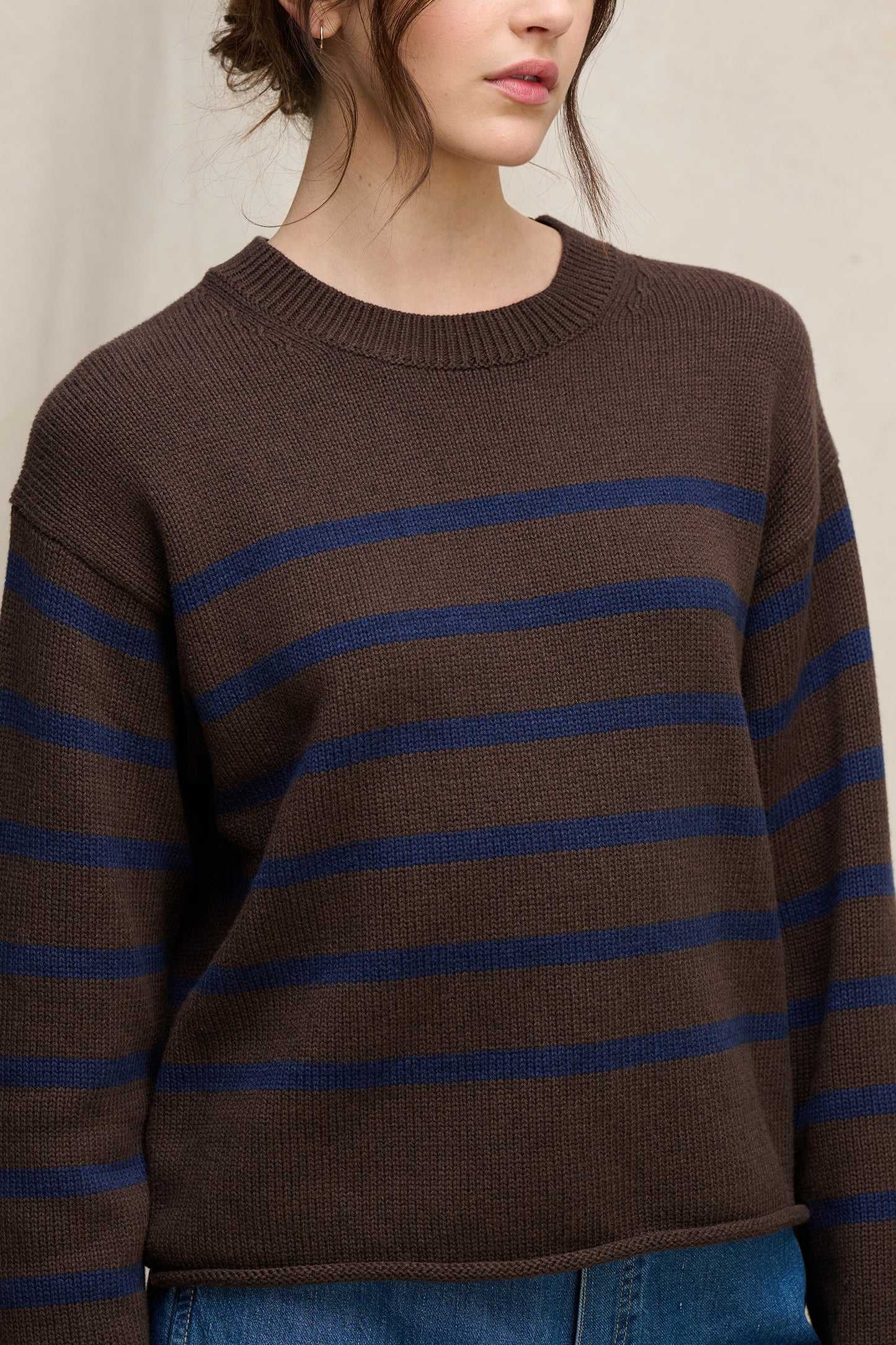 LUCIA SWEATER IN ESPRESSO/MARIN