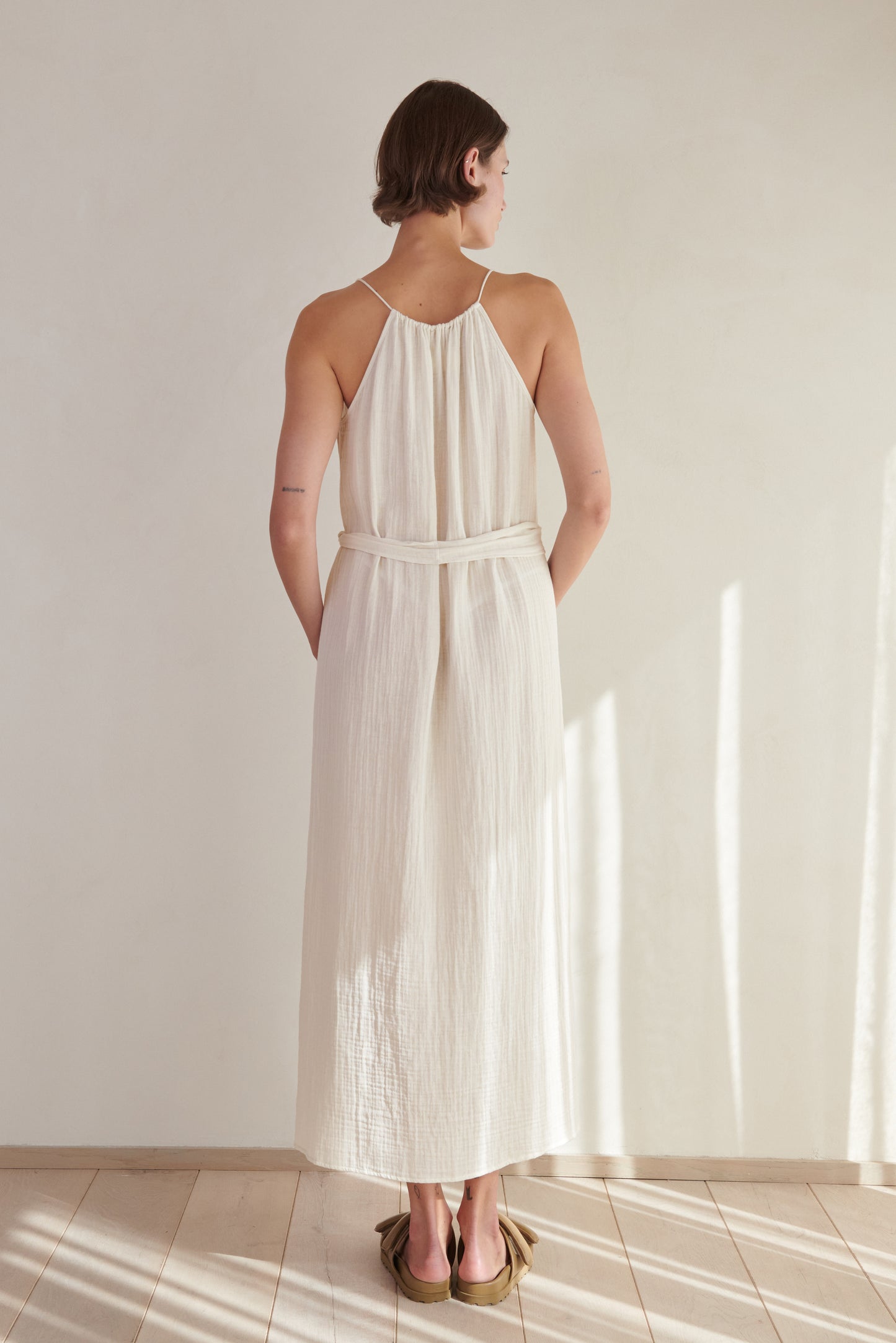 CARRILLO COTTON GAUZE DRESS IN BEACH