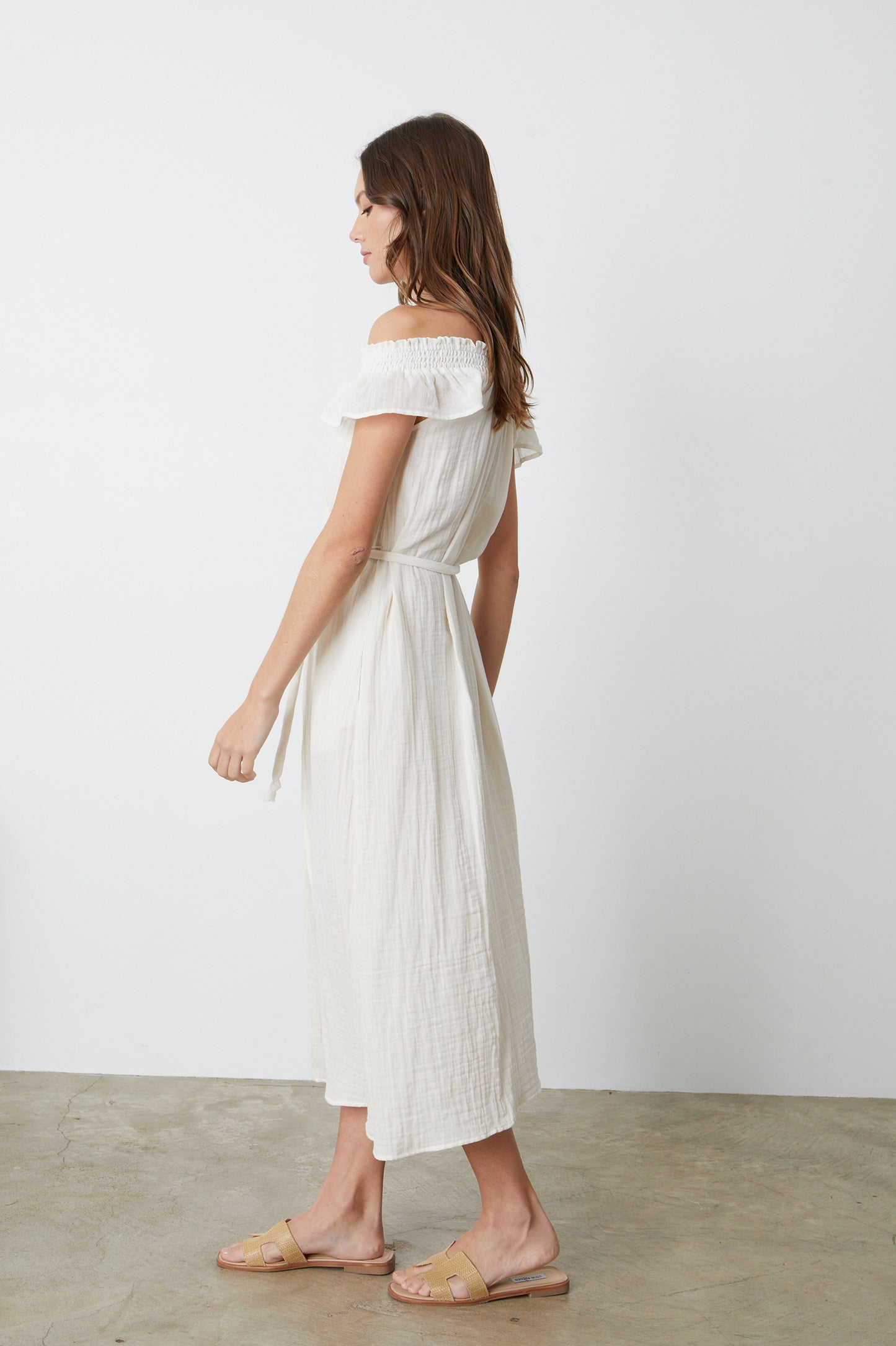 JUSTINE COTTON GAUZE DRESS IN COCONUT