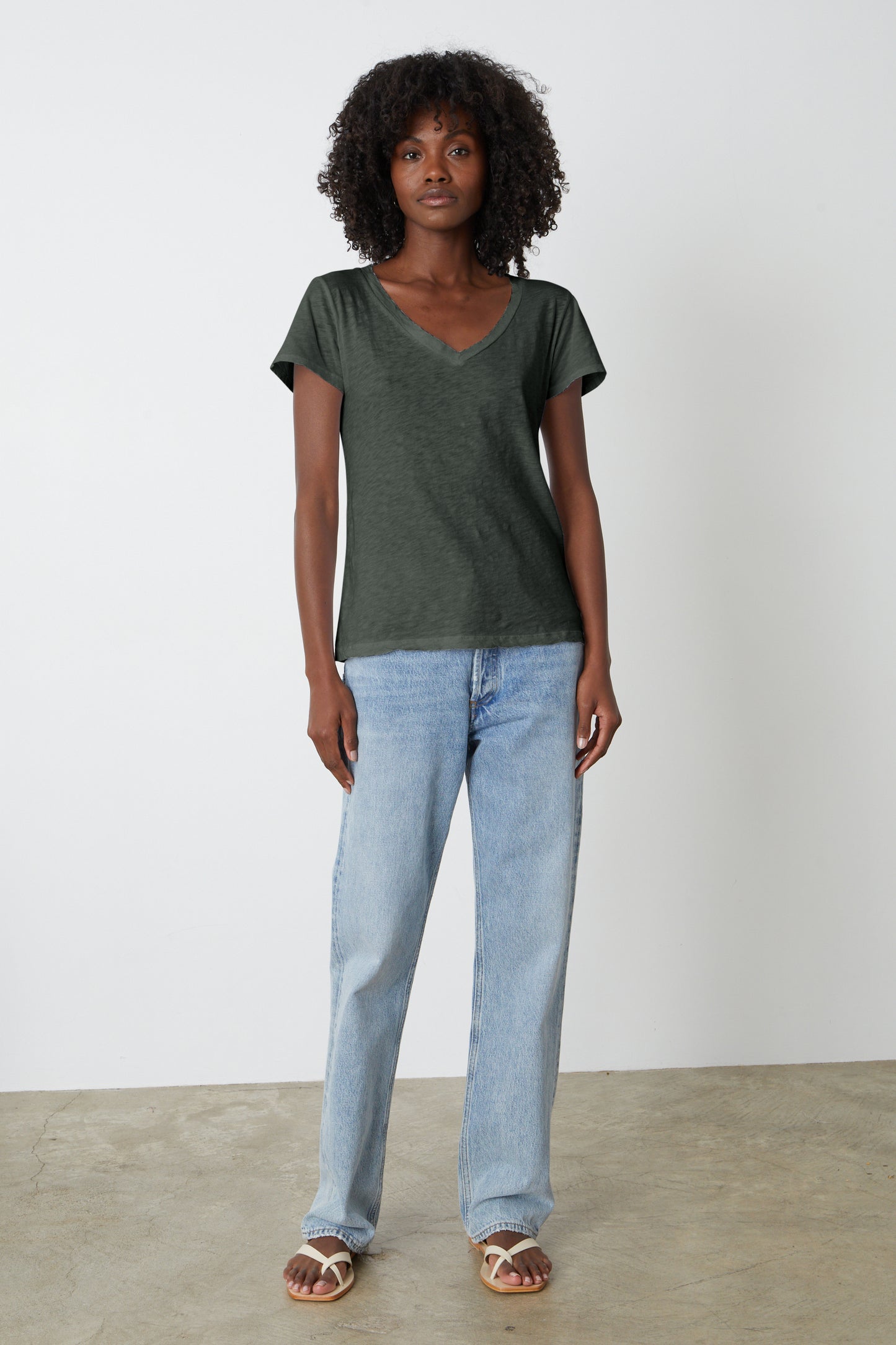 LILITH COTTON SLUB T-SHIRT IN CAPER
