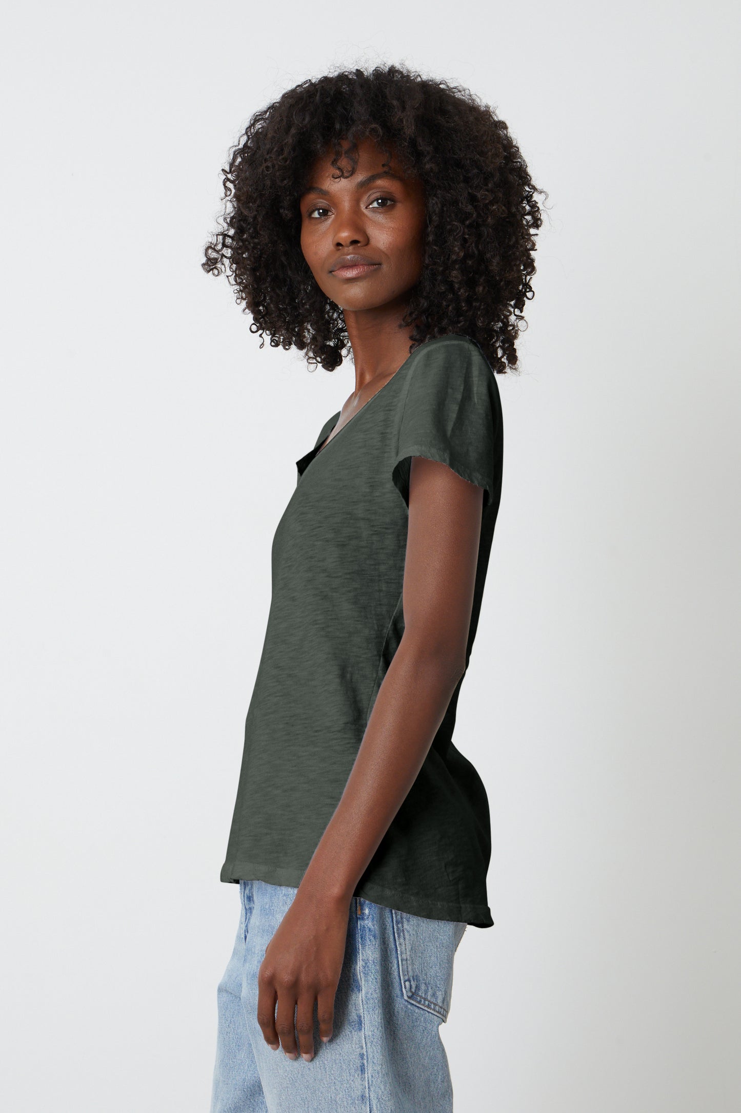 LILITH COTTON SLUB T-SHIRT IN CAPER
