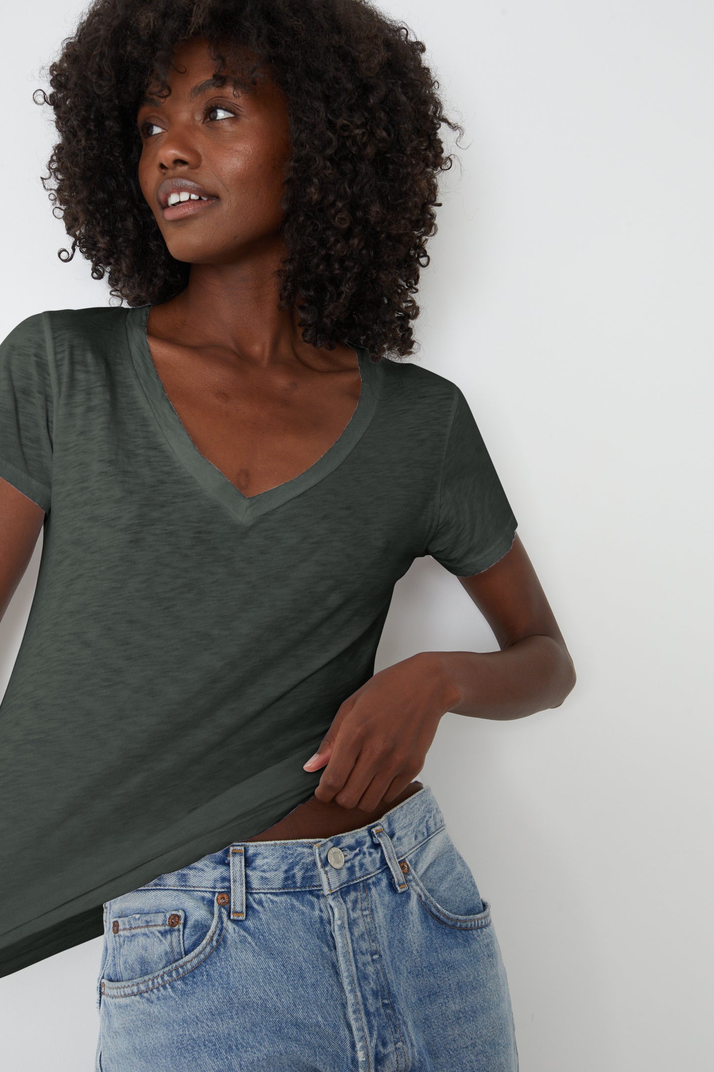LILITH COTTON SLUB T-SHIRT IN CAPER