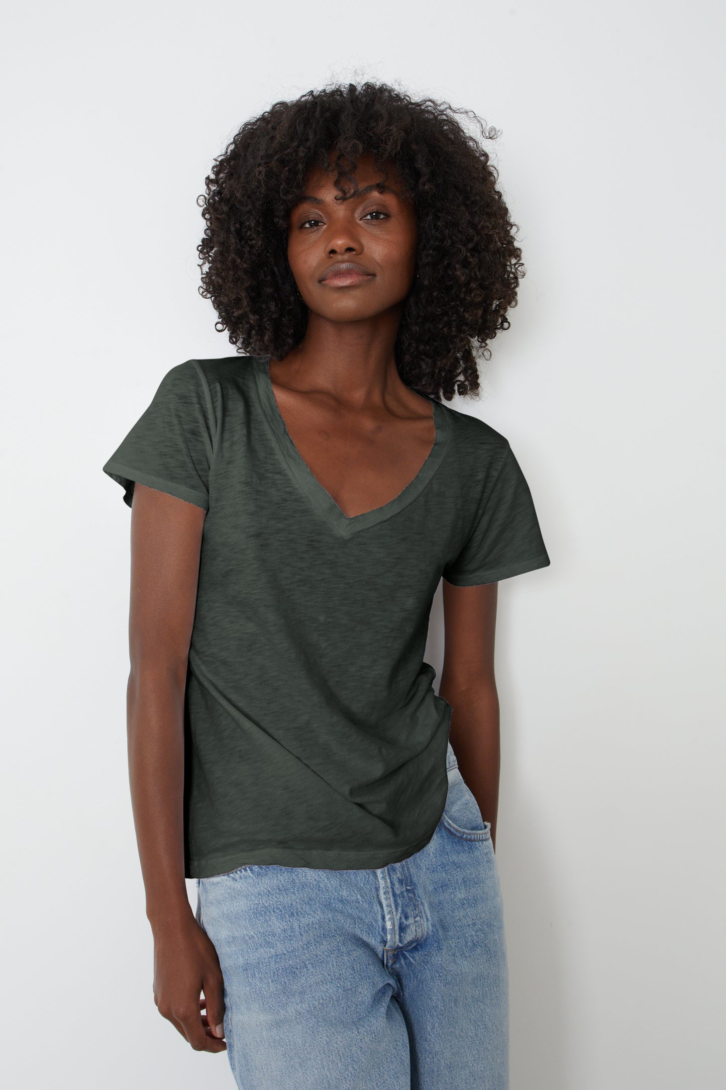 LILITH COTTON SLUB T-SHIRT IN CAPER