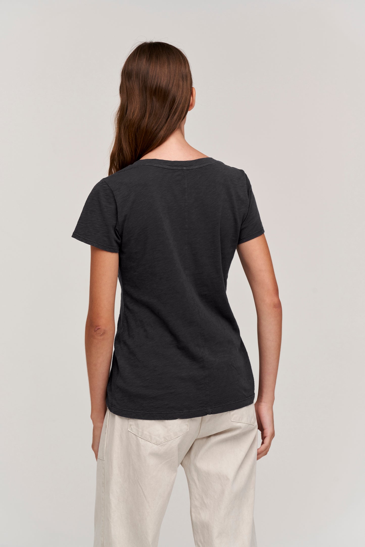 LILITH COTTON SLUB T-SHIRT IN BLACK