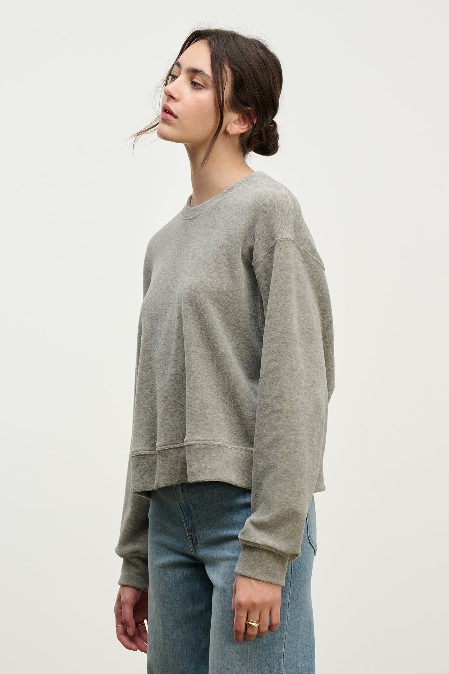 HALIMA SWEATER IN HEATHER GREY