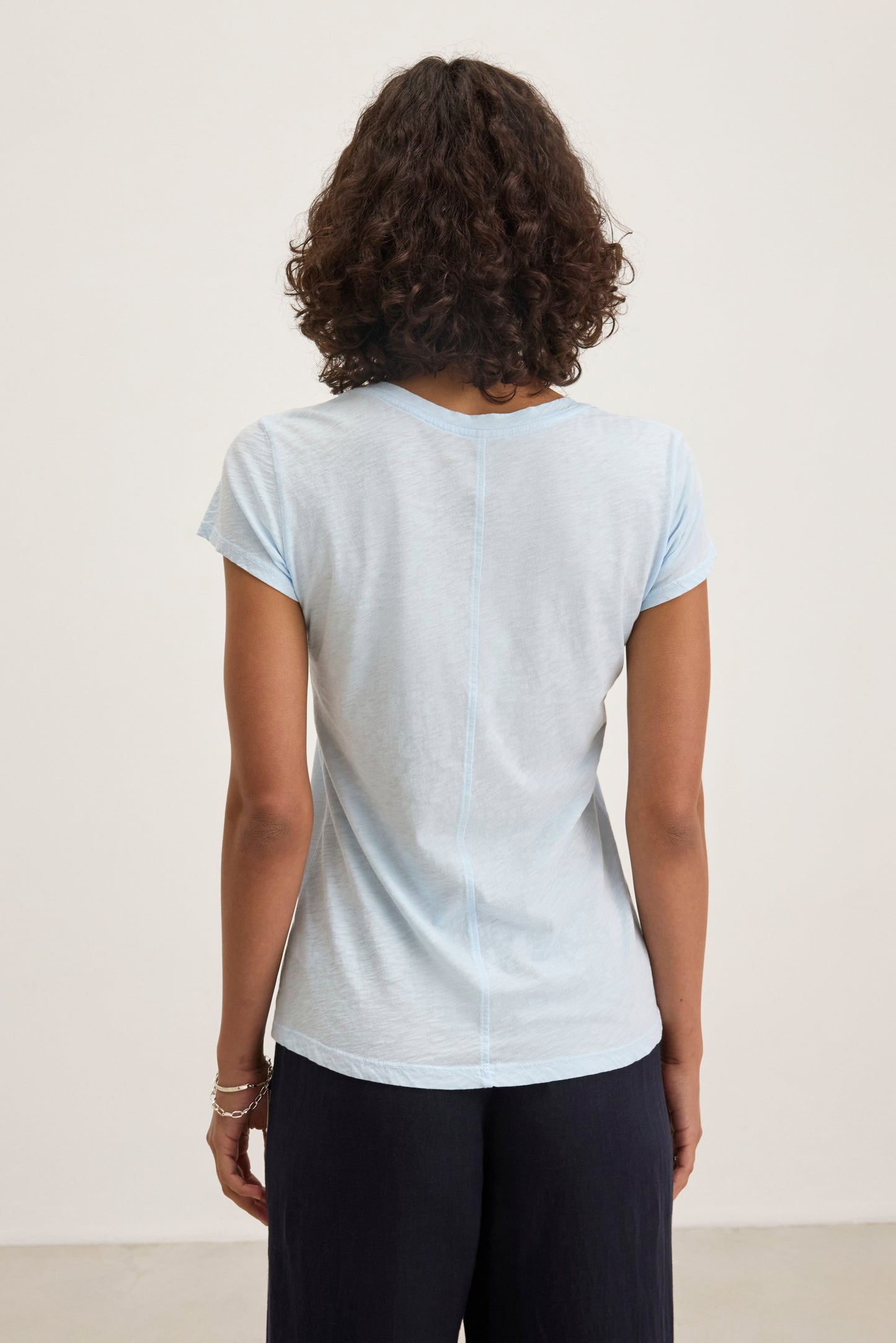 ODELIA COTTON SLUB CREW NECK T-SHIRT IN CAPRI