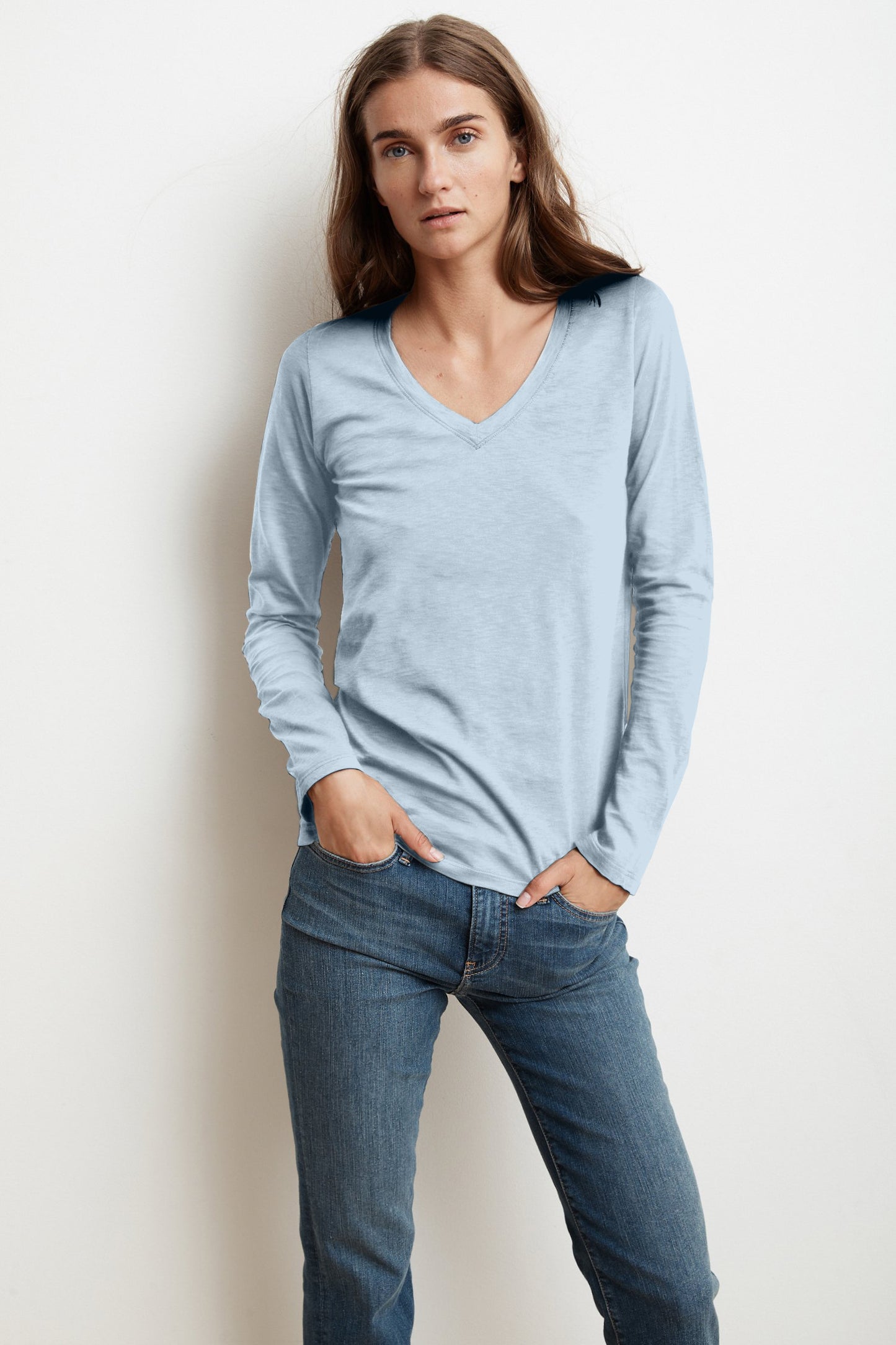 BRIDGET CITY COTTON SLUB TEE IN ATLAS