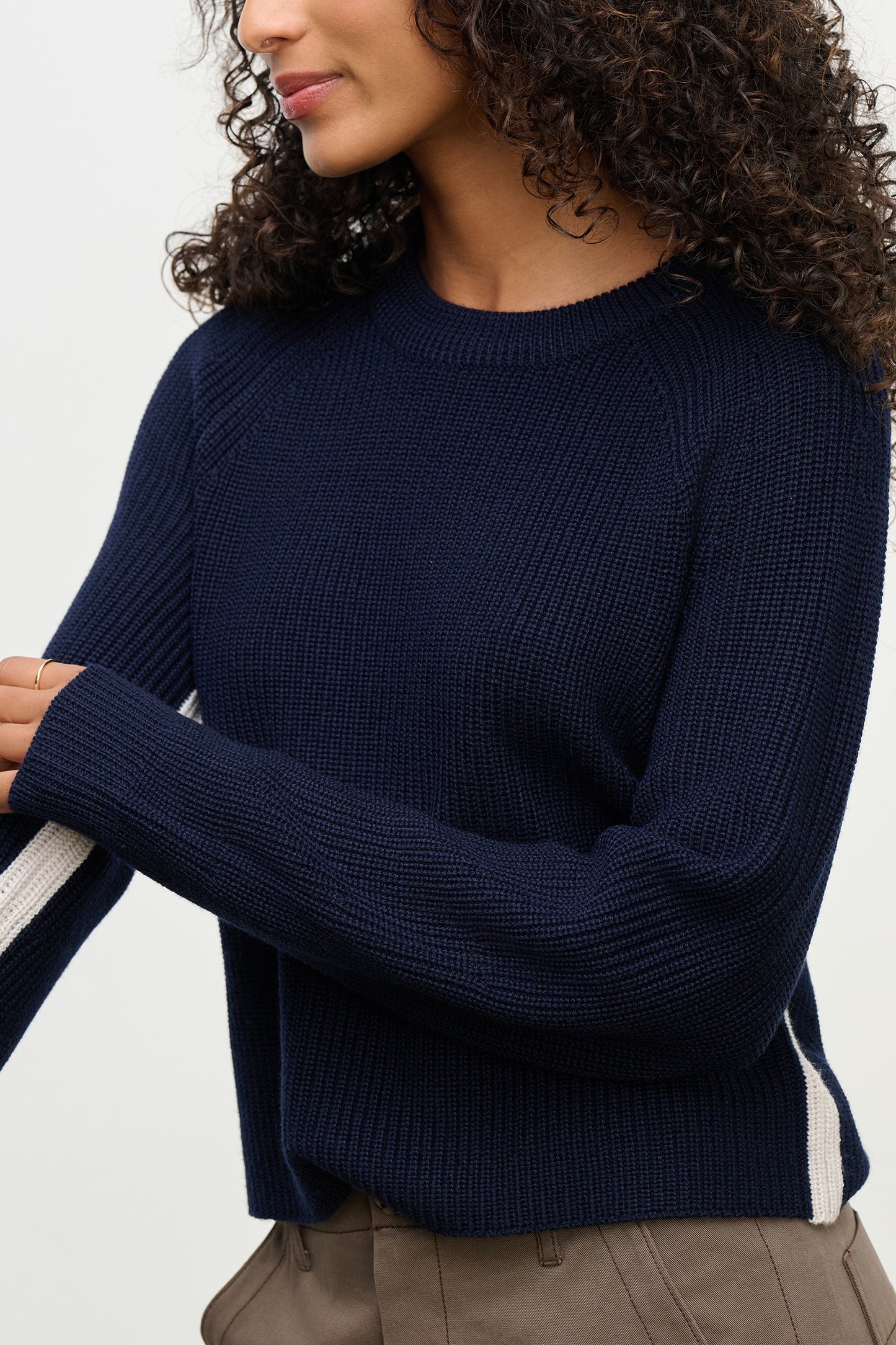 SAVANNAH SWEATER IN NAVY/LIGHT GREY