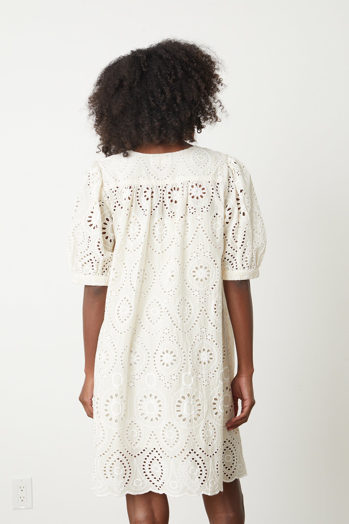 KENNIE EYELET DRESS IN IVORY