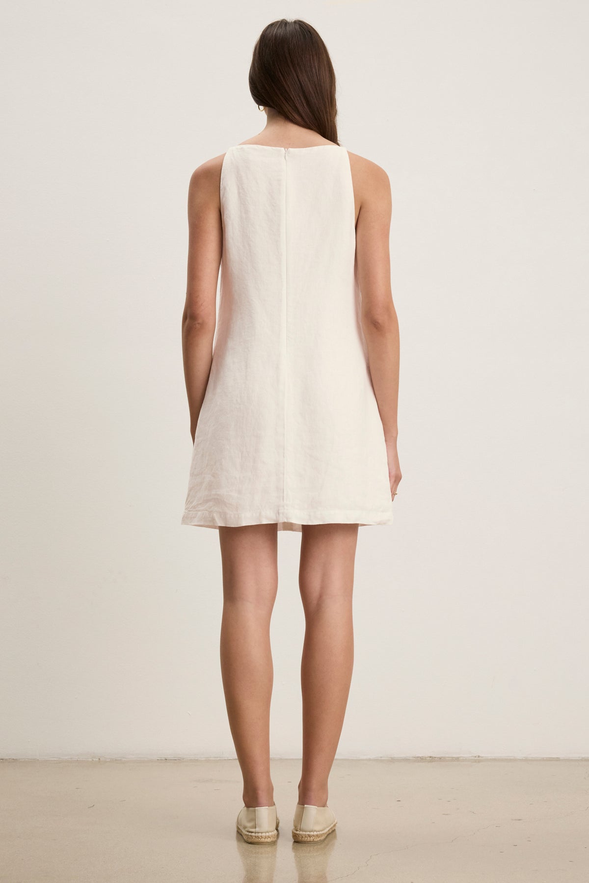 NARA LINEN DRESS IN CHALK