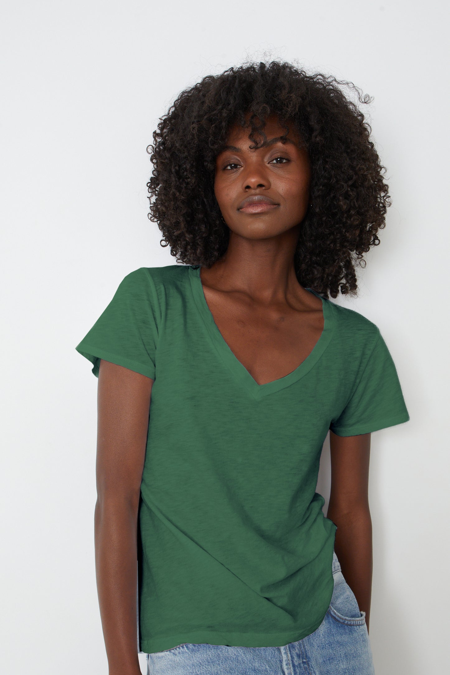 LILITH COTTON SLUB T-SHIRT IN MARSH