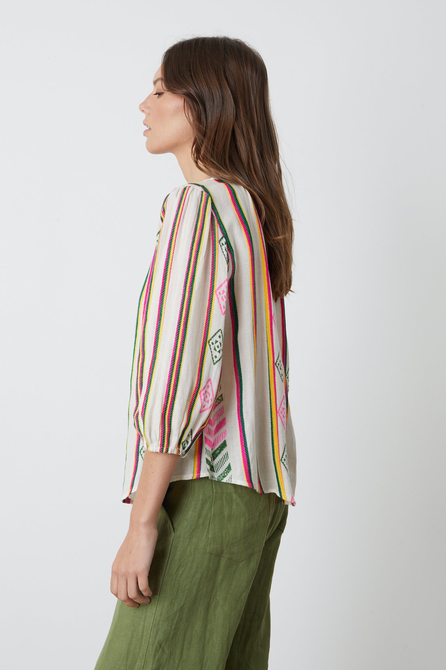 BETH NOVELTY JACQUARD TOP IN MULTI