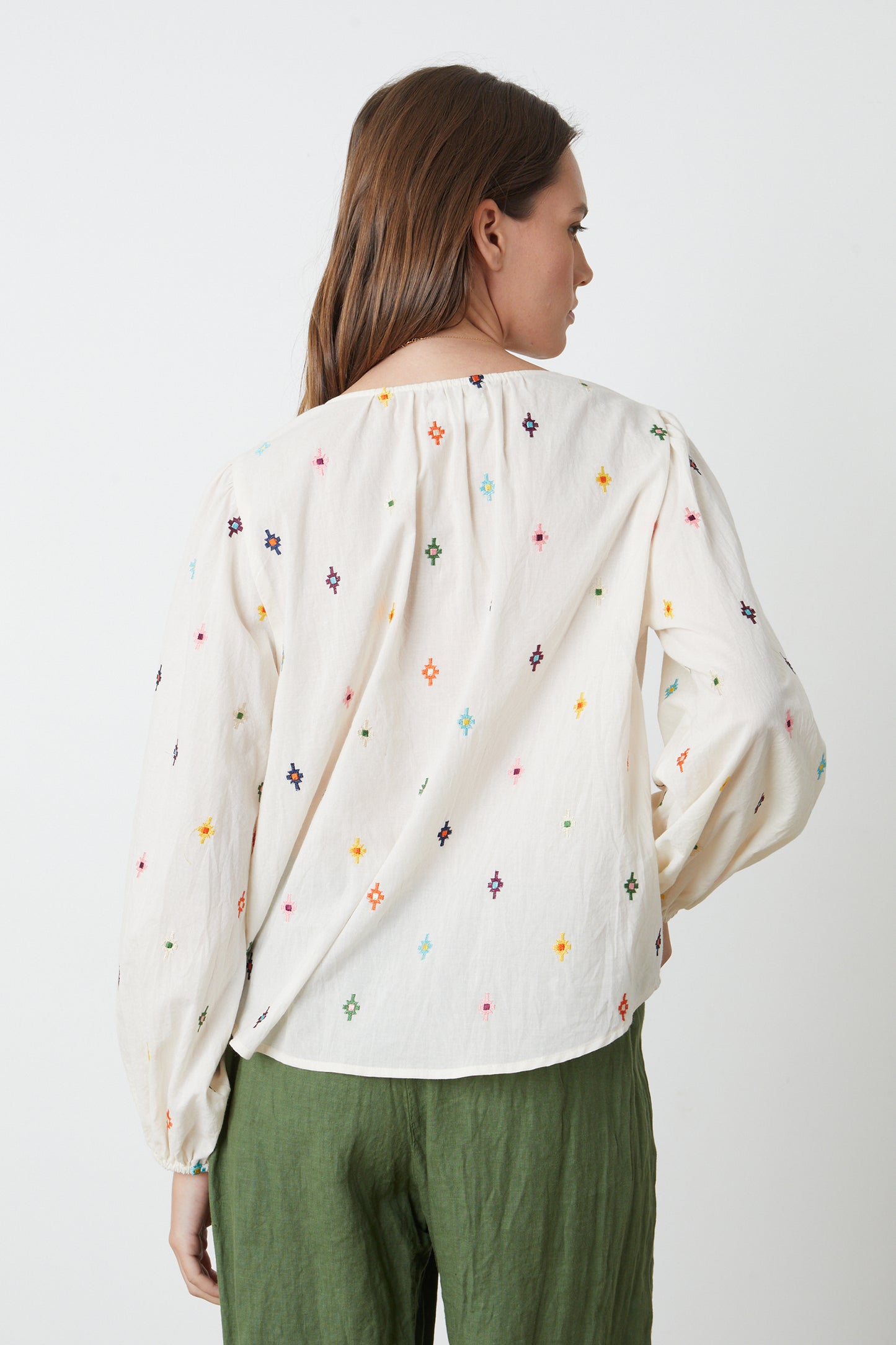 ELIZABETH NOVELTY EMBROIDERY TOP IN MULTI