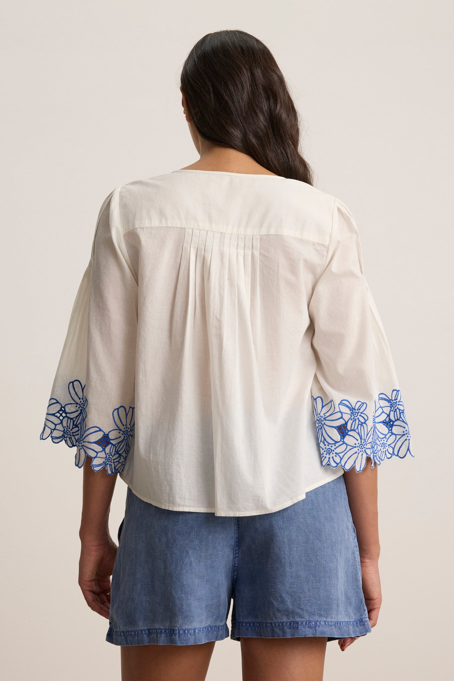 BLAKE TOP IN CREAM/COBALT