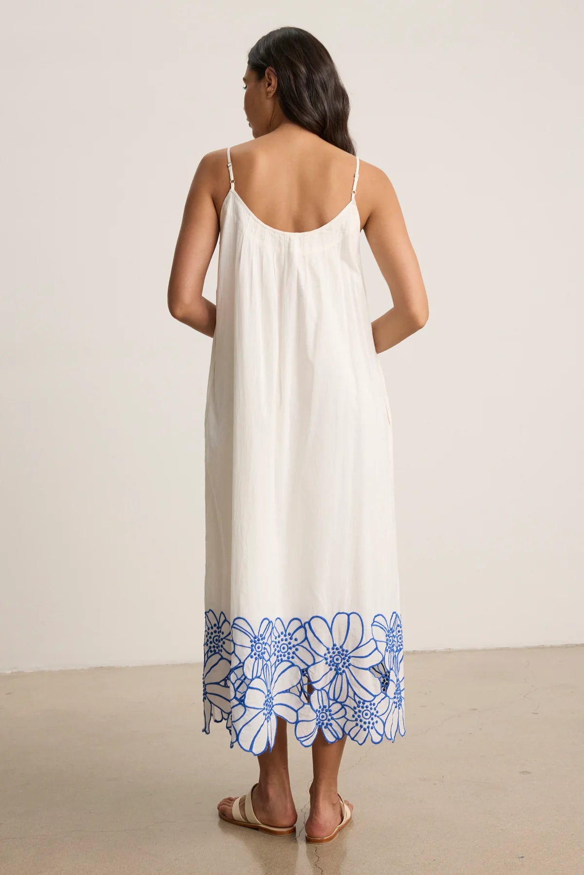 JULIETTE DRESS IN CREAM/COBALT