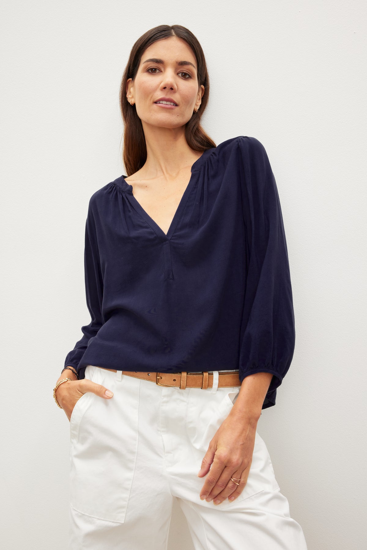 ASHLEY V-NECK TOP IN POSTMAN