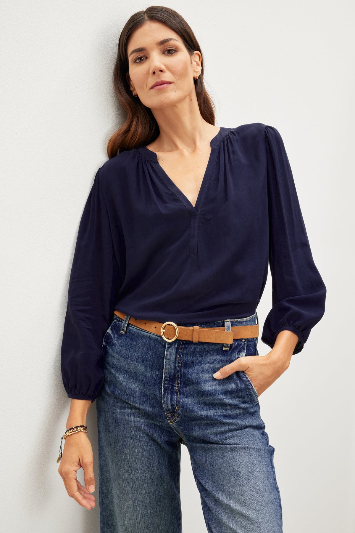 ASHLEY V-NECK TOP IN POSTMAN