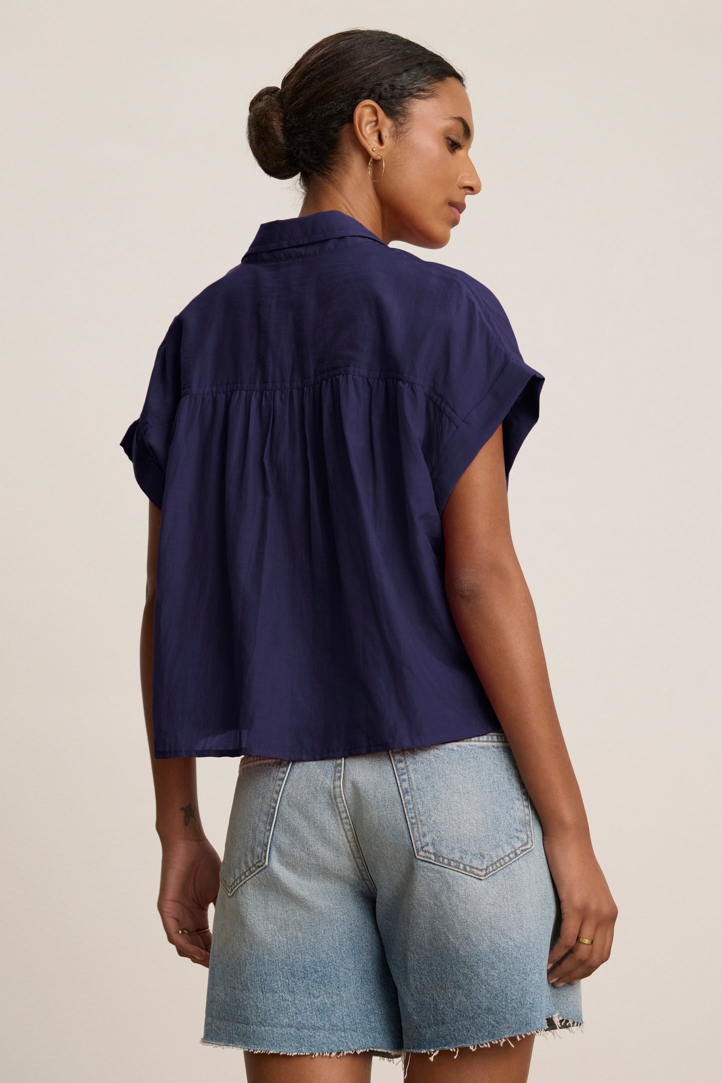 RIE TOP IN NAVY