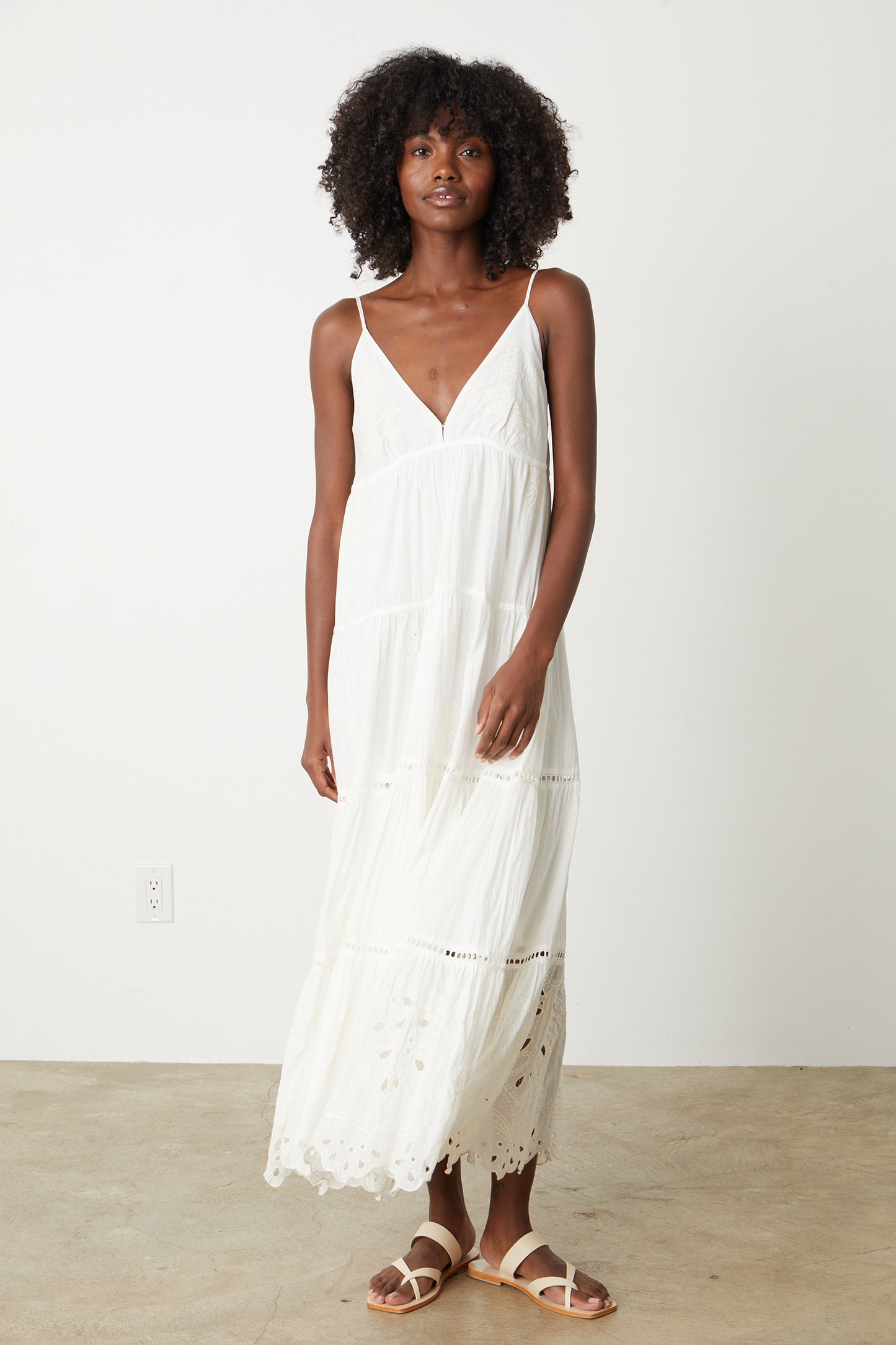 MICHELLE SUMMER EMBROIDERY DRESS IN IVORY