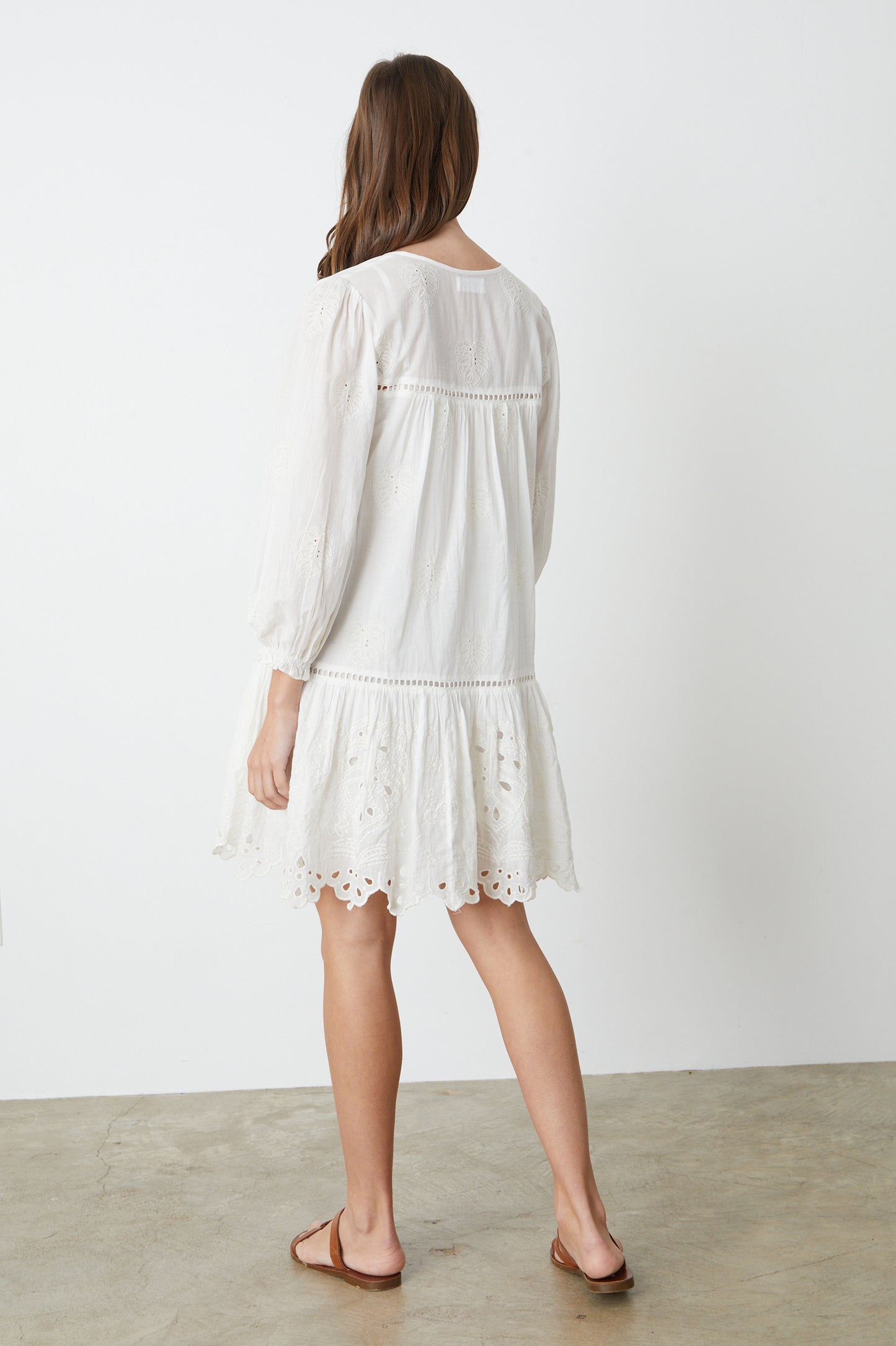 RENEE SUMMER EMBROIDERY DRESS IN IVORY