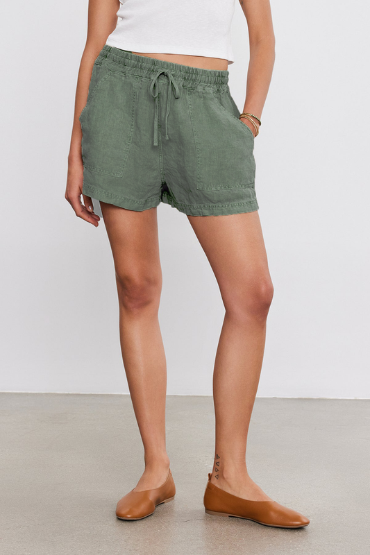 SUTTON LINEN SHORTS IN ELM