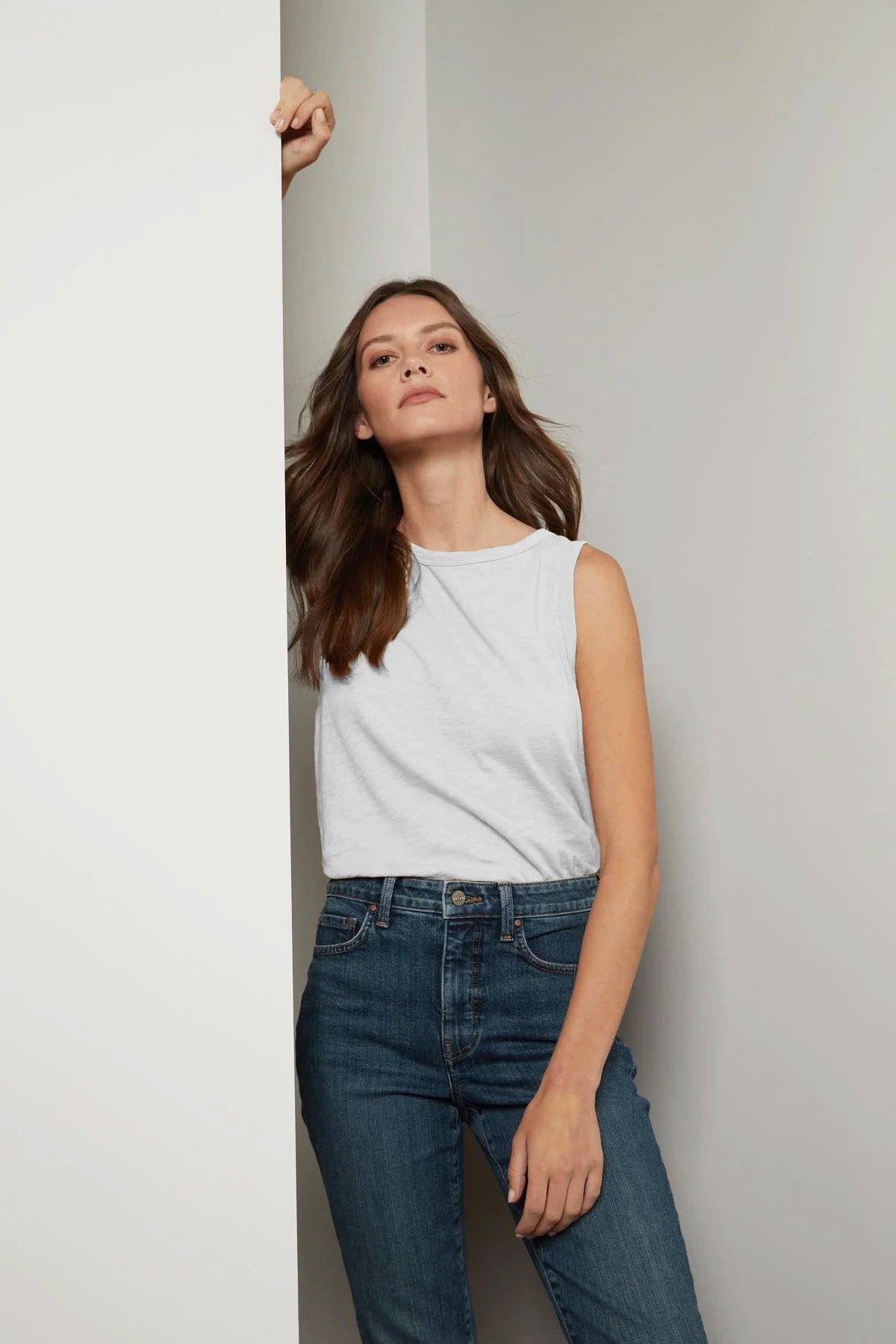 TAURUS COTTON SLUB TOP IN WHITE