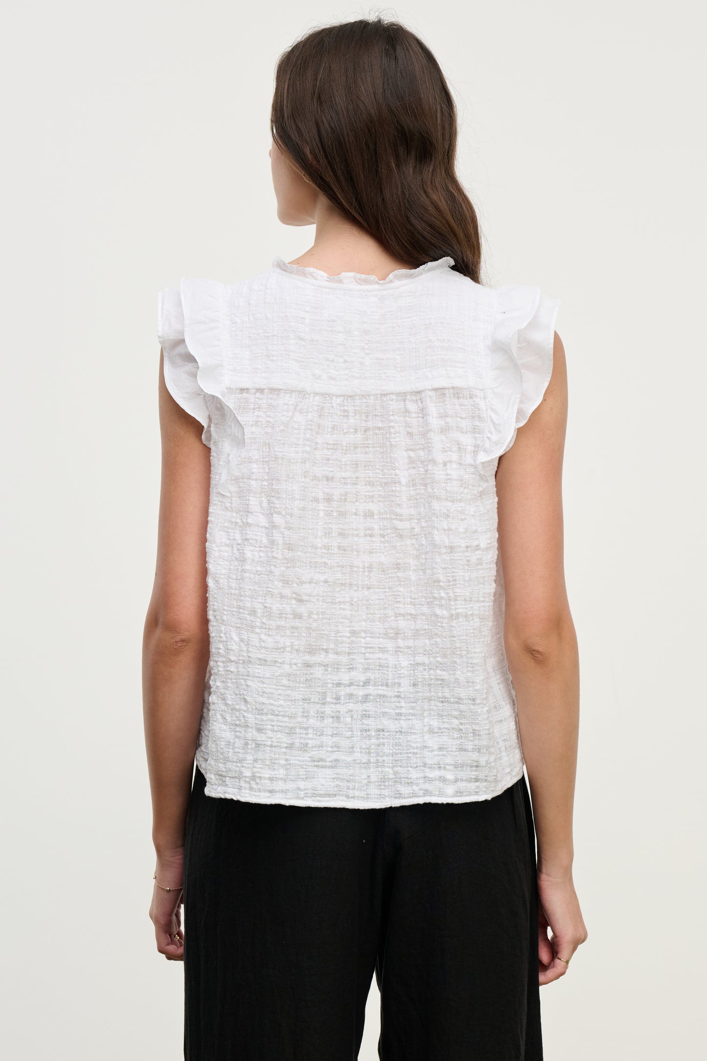 EVA TEXTURED COTTON GAUZE TOP IN COCONUT