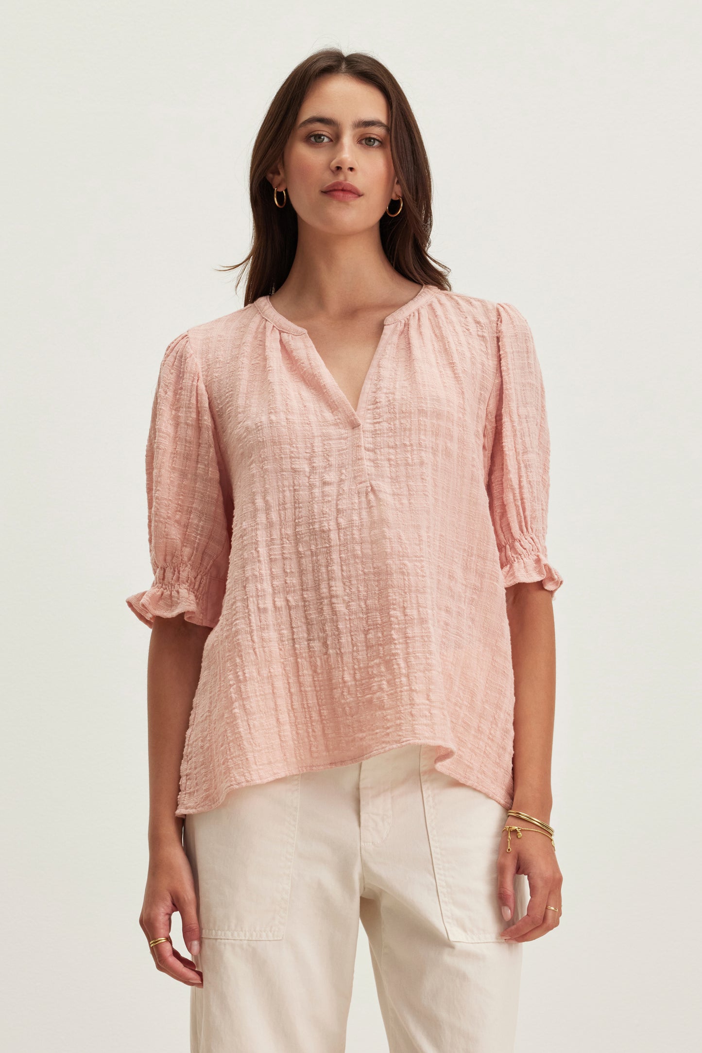 BONITA TEXTURED GAUZE TOP IN CORSET