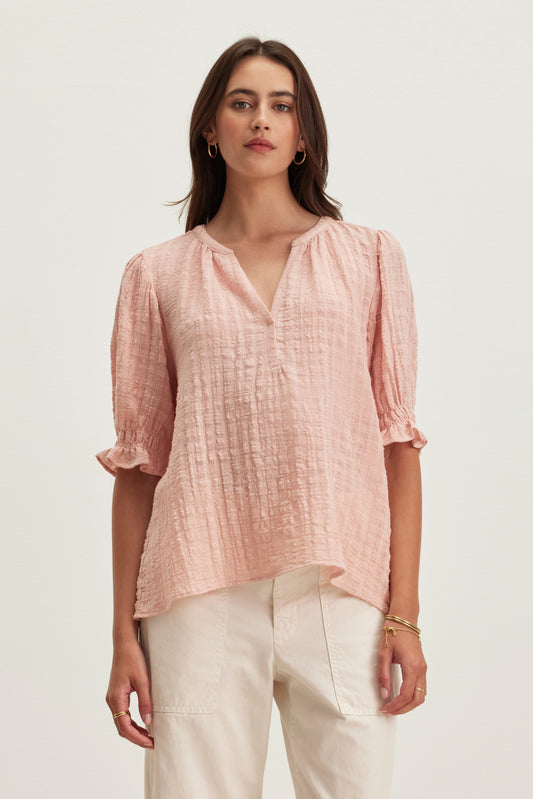 BONITA TEXTURED GAUZE TOP IN CORSET