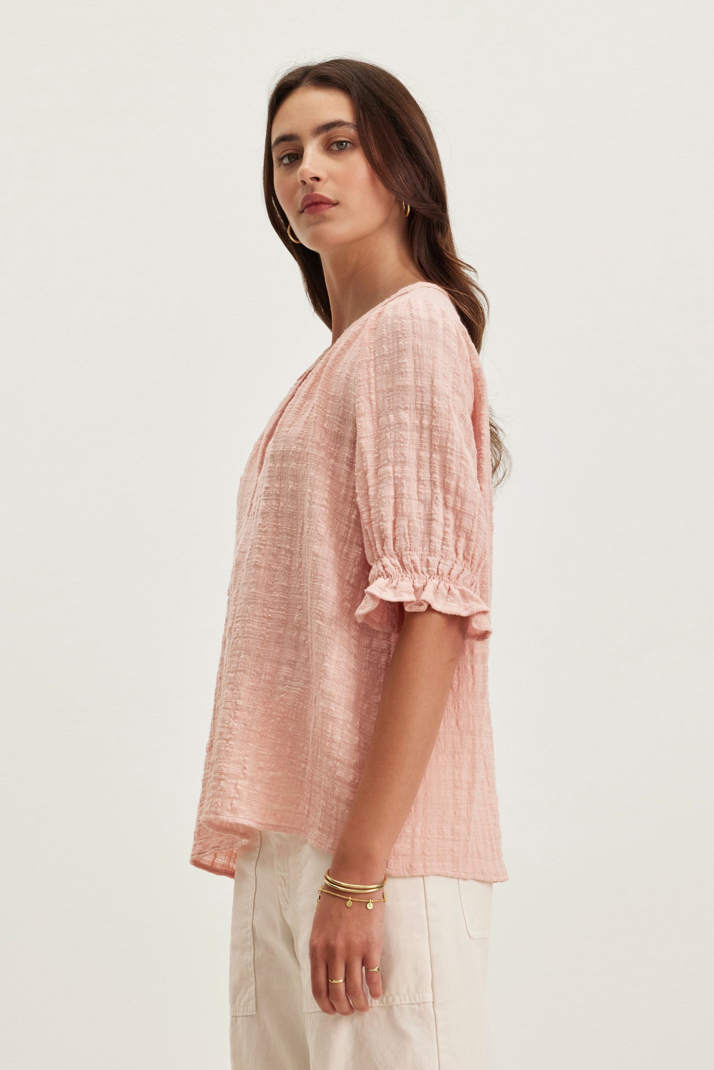 BONITA TEXTURED GAUZE TOP IN CORSET
