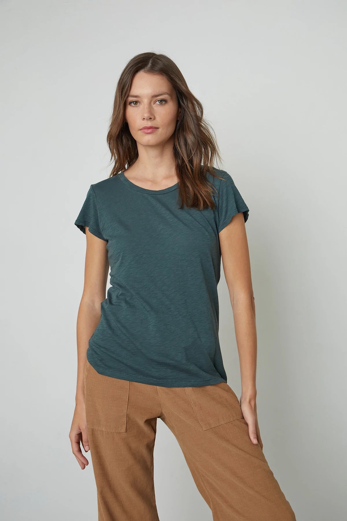 ODELIA COTTON SLUB CREW NECK IN BRACKEN