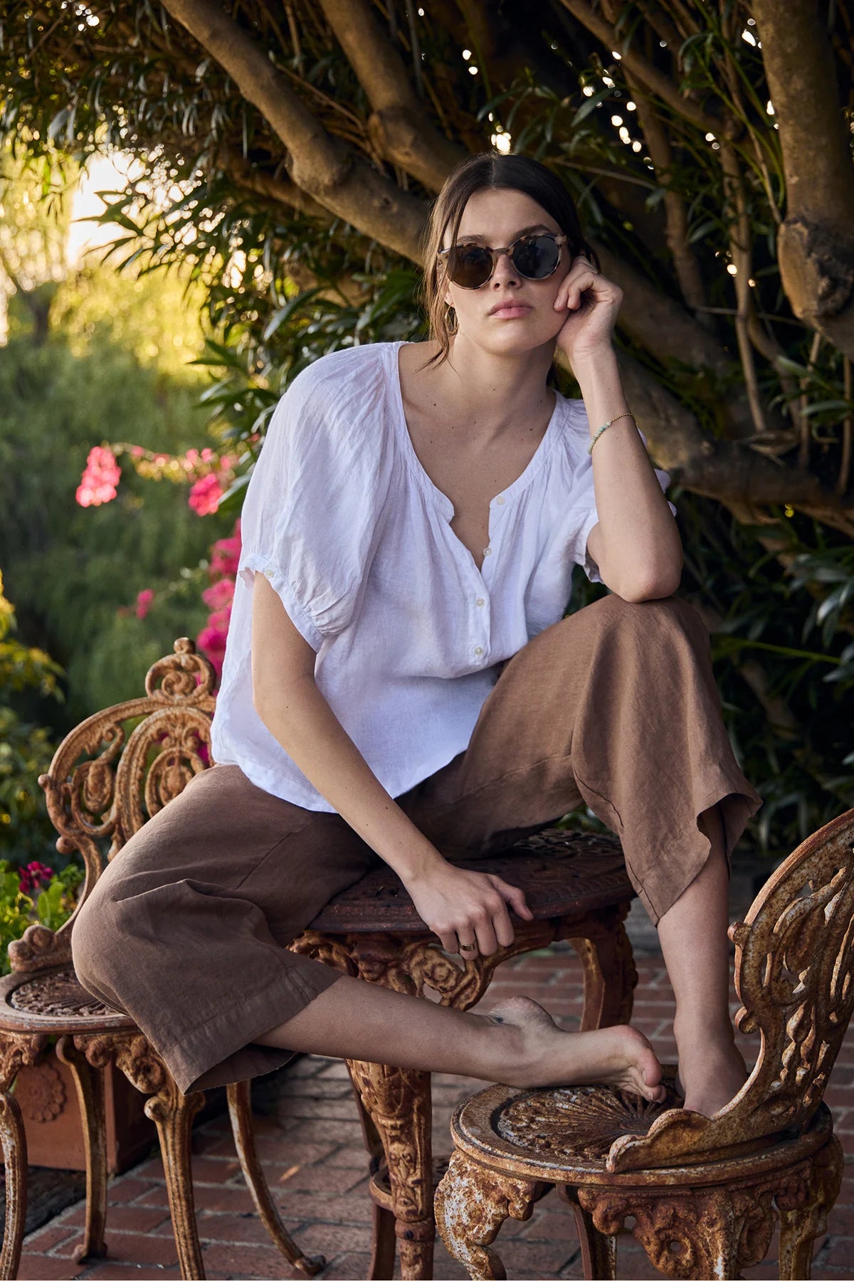 JAIMI LINEN TOP IN WHITE