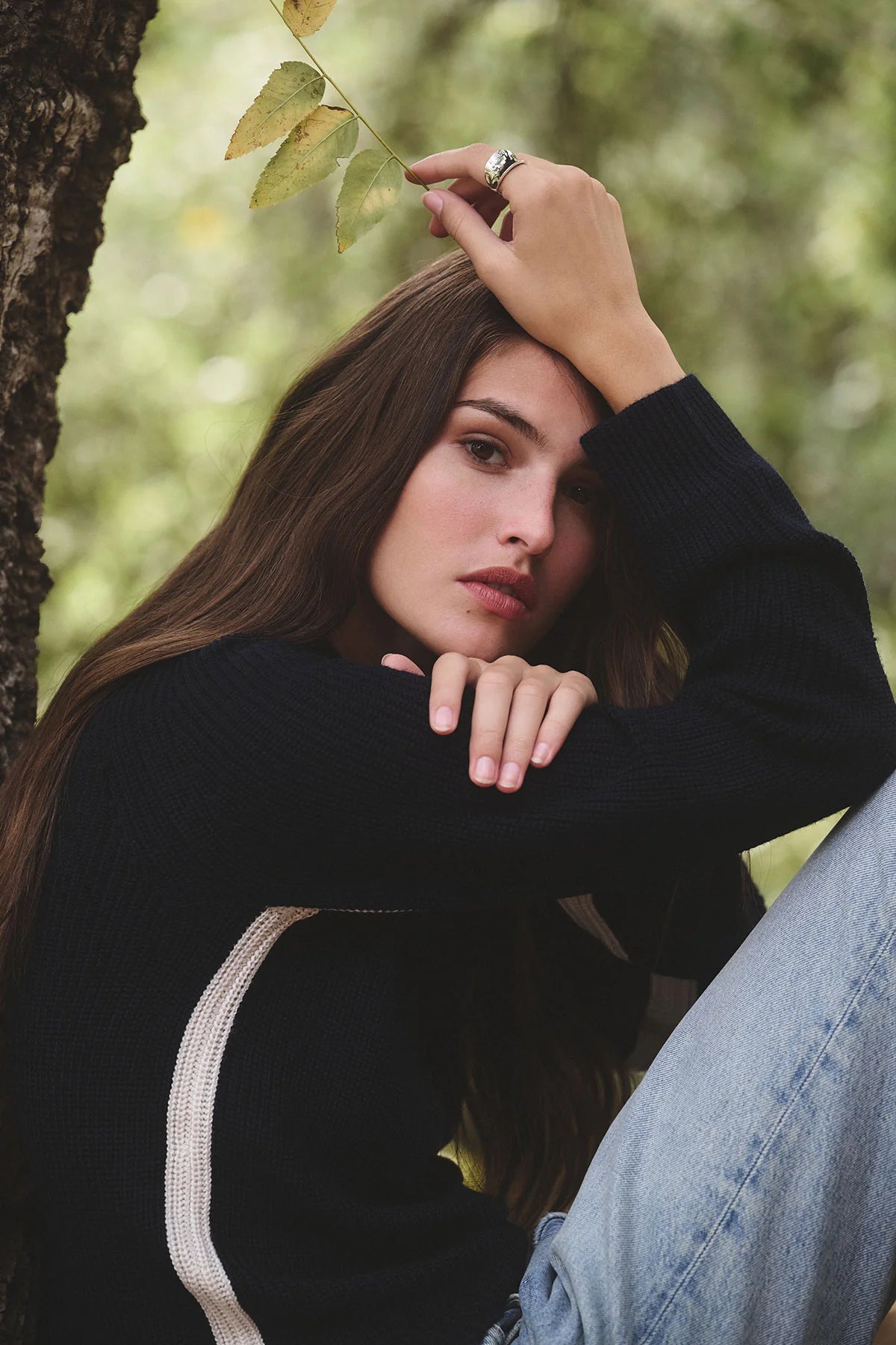 SAVANNAH SWEATER IN NAVY/LIGHT GREY